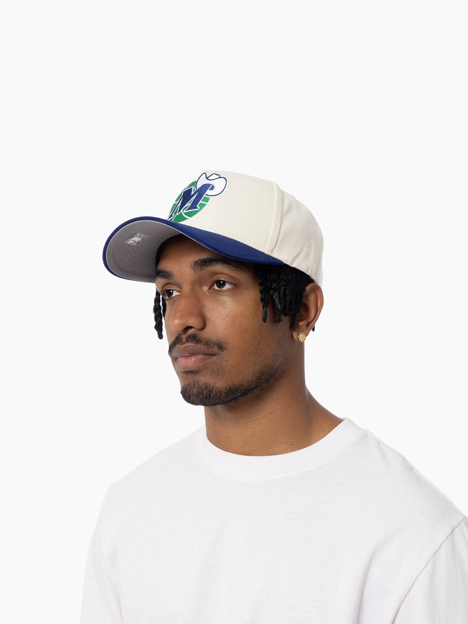 Dallas Mavericks Mitchell & Ness NBA HWC 2T Pro Pinch Snapback Hat - Cream