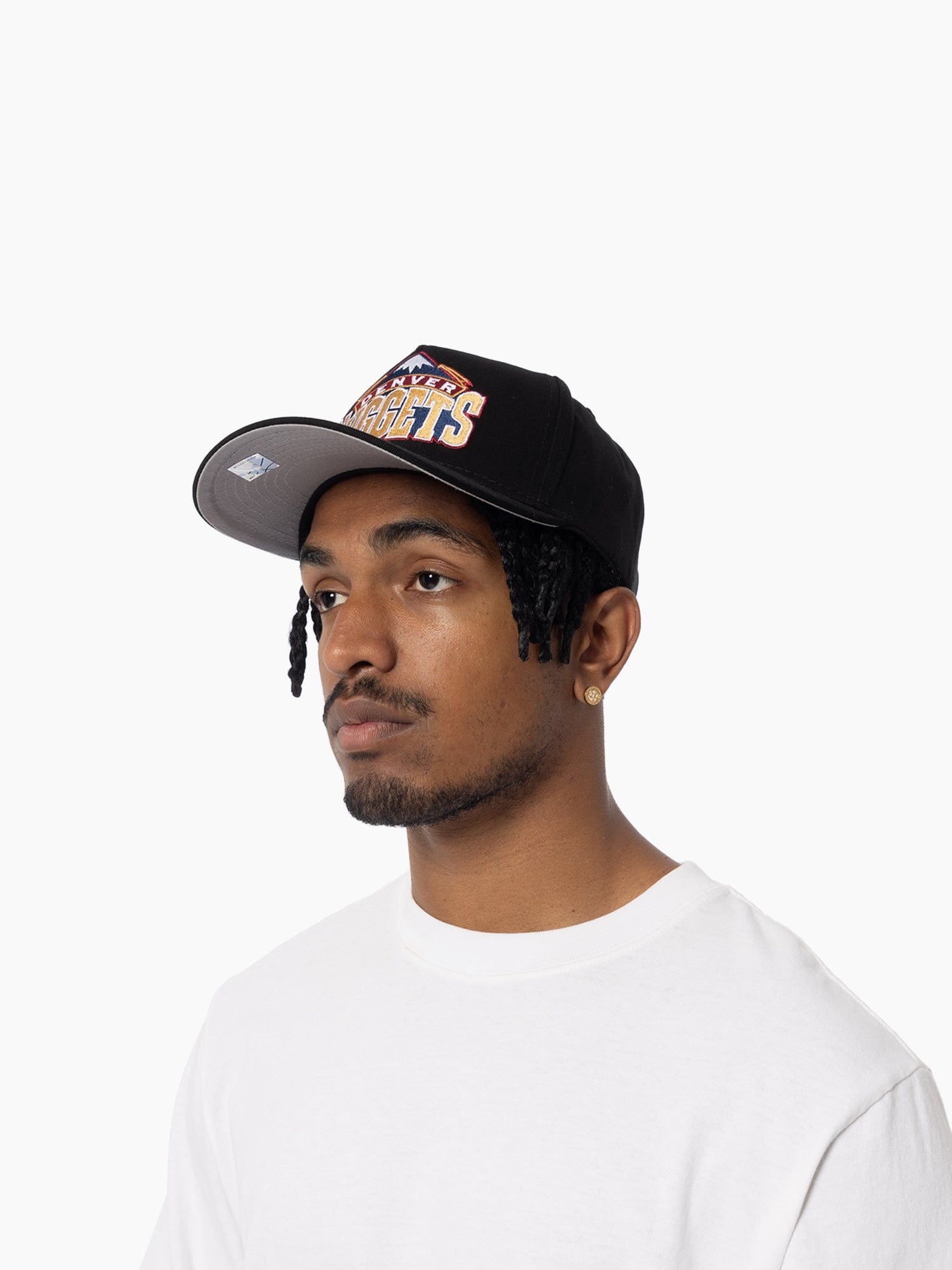 Denver Nuggets Mitchell & Ness NBA HWC Pro Pinch Snapback Hat - Black