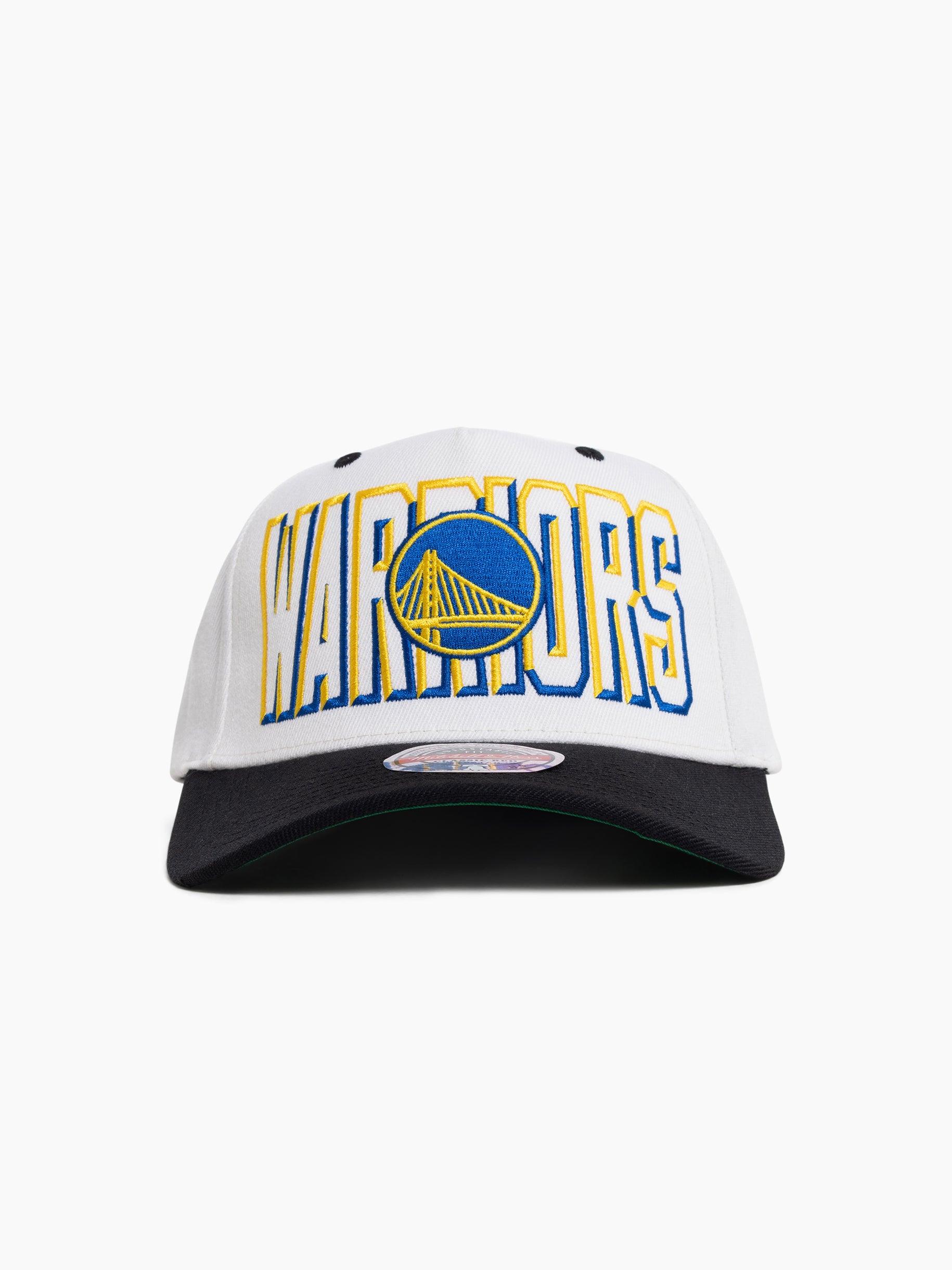 Golden State Warriors Mitchell & Ness NBA Bevel Classic Red Snapback Hat - White