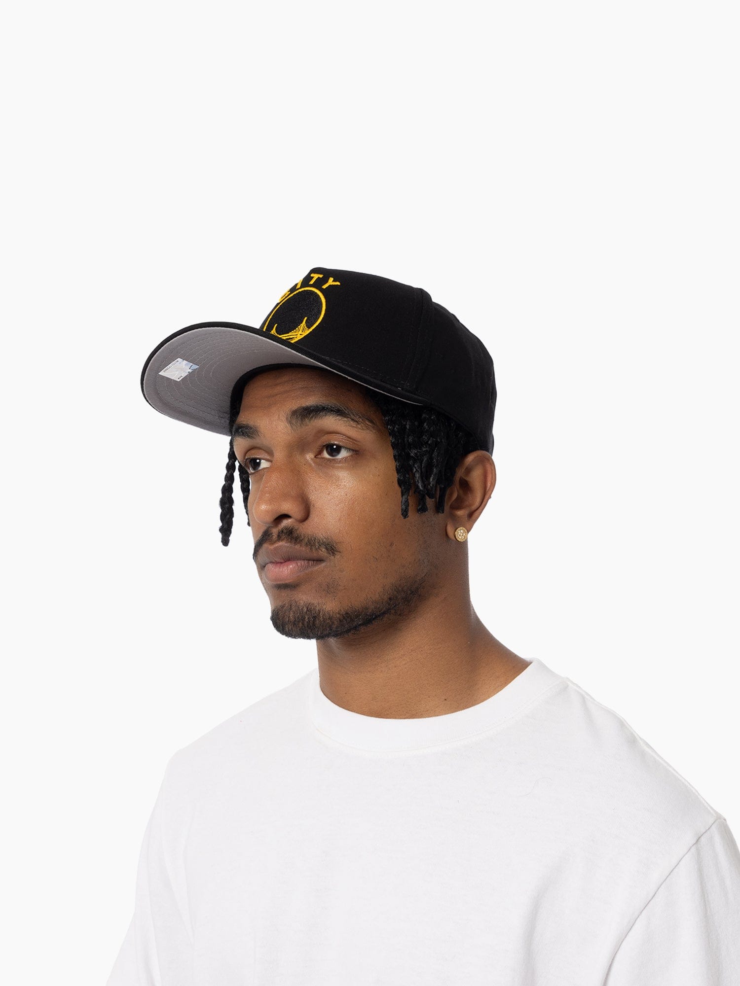 Golden State Warriors Mitchell & Ness NBA HWC Pro Pinch Snapback Hat - Black
