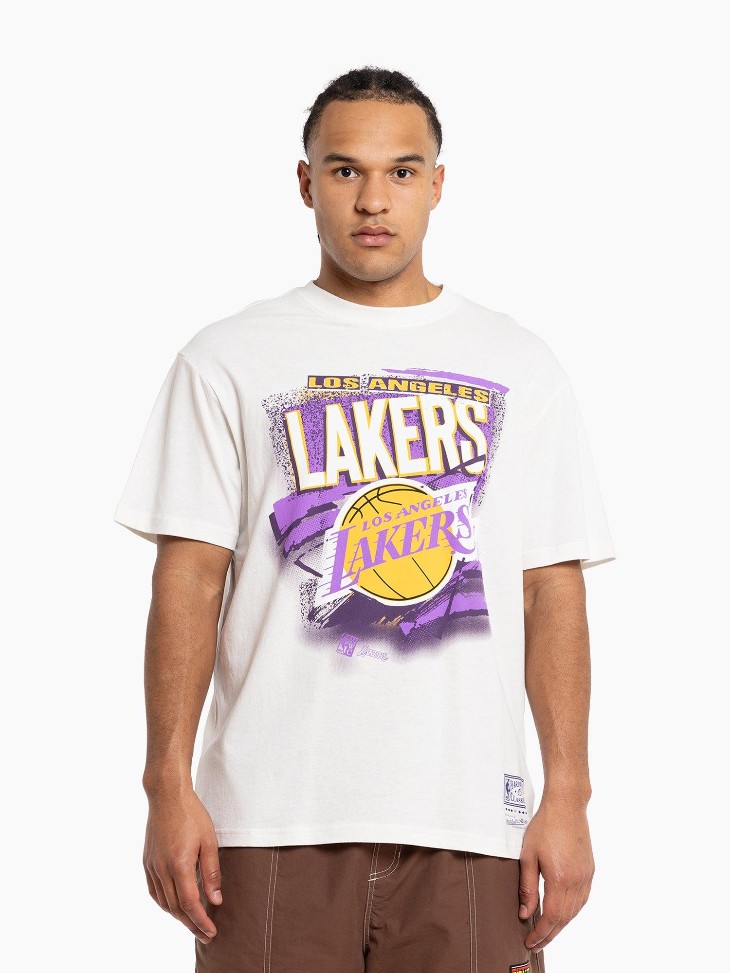 Los Angeles Lakers Mitchell & Ness NBA Abstract Vintage T-Shirt - Vintage White