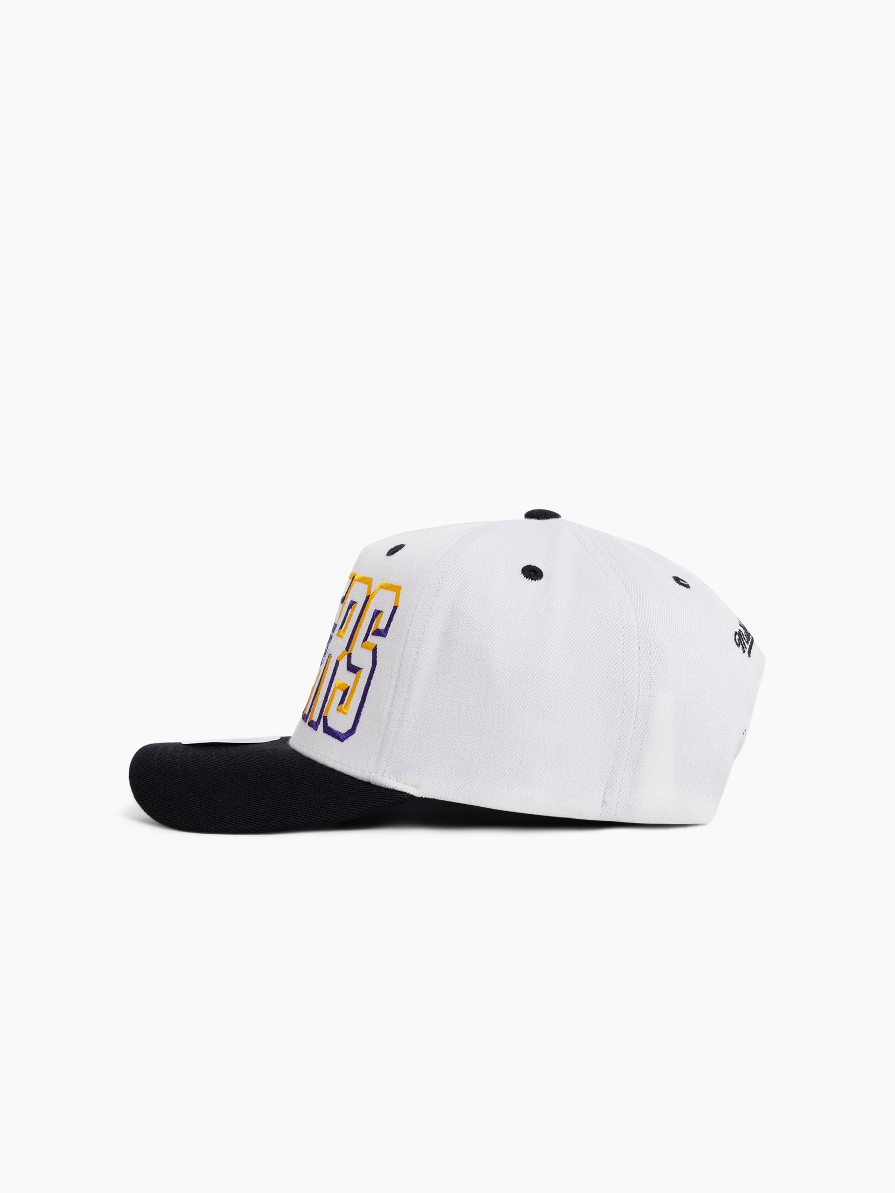 Los Angeles Lakers Mitchell & Ness NBA Bevel Classic Red Snapback Hat - White