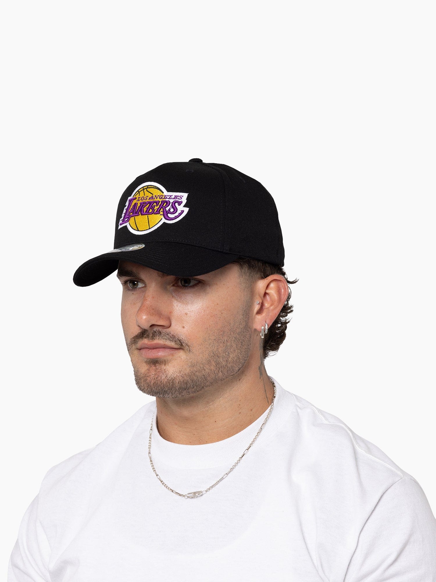 Los Angeles Lakers Mitchell & Ness NBA Team 110 Flex Snapback Hat - Black
