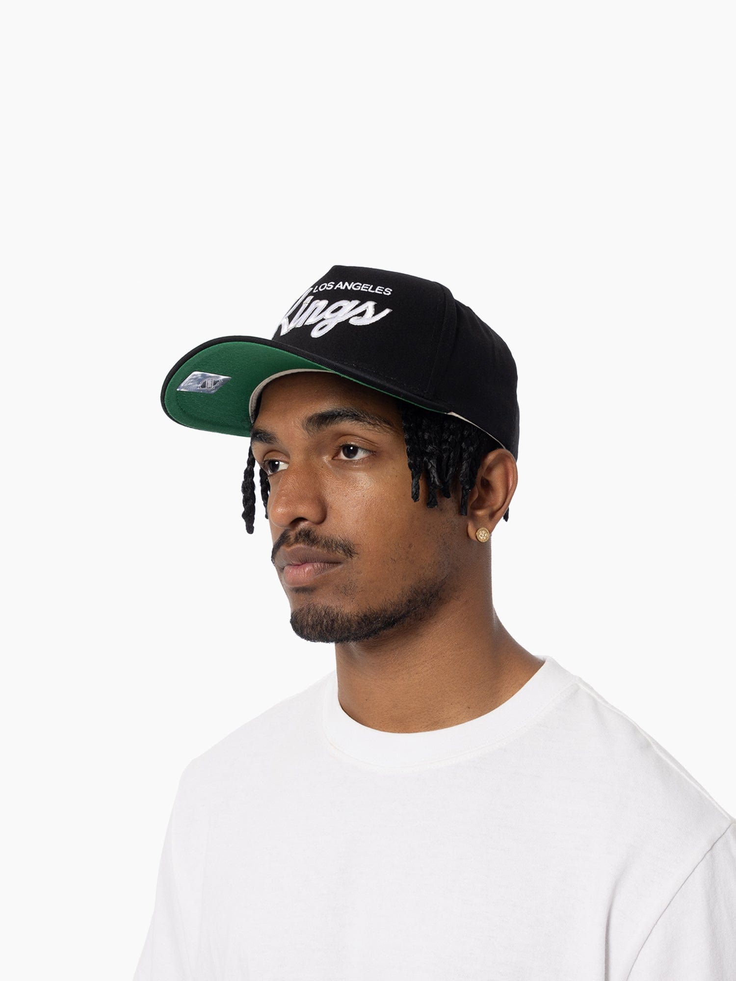 Los Angeles Kings Mitchell & Ness NHL Script Pro Pinch Snapback Hat - Black