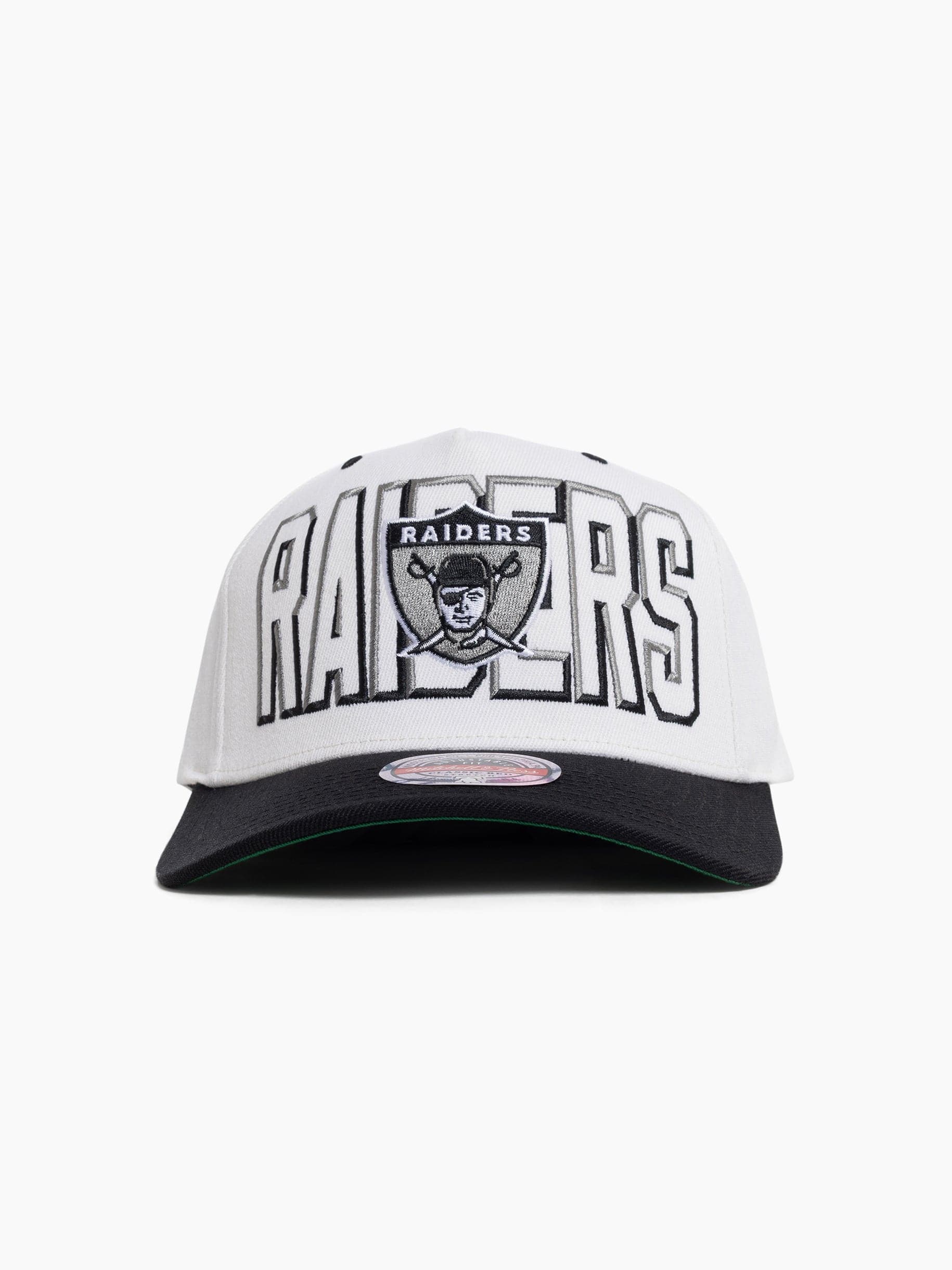 Las Vegas Raiders Mitchell & Ness NFL Bevel Classic Red Snapback Hat - White