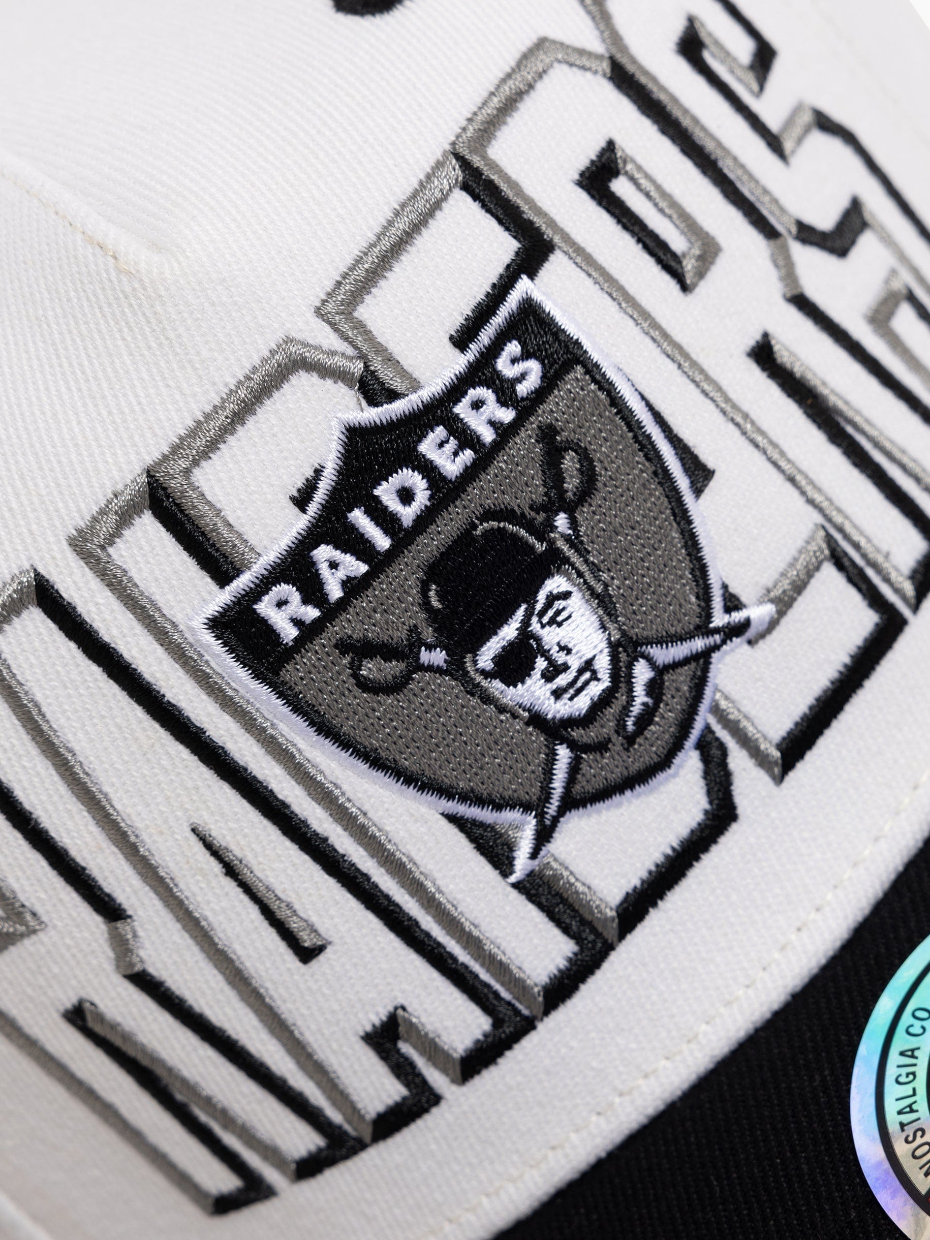 Las Vegas Raiders Mitchell & Ness NFL Bevel Classic Red Snapback Hat - White