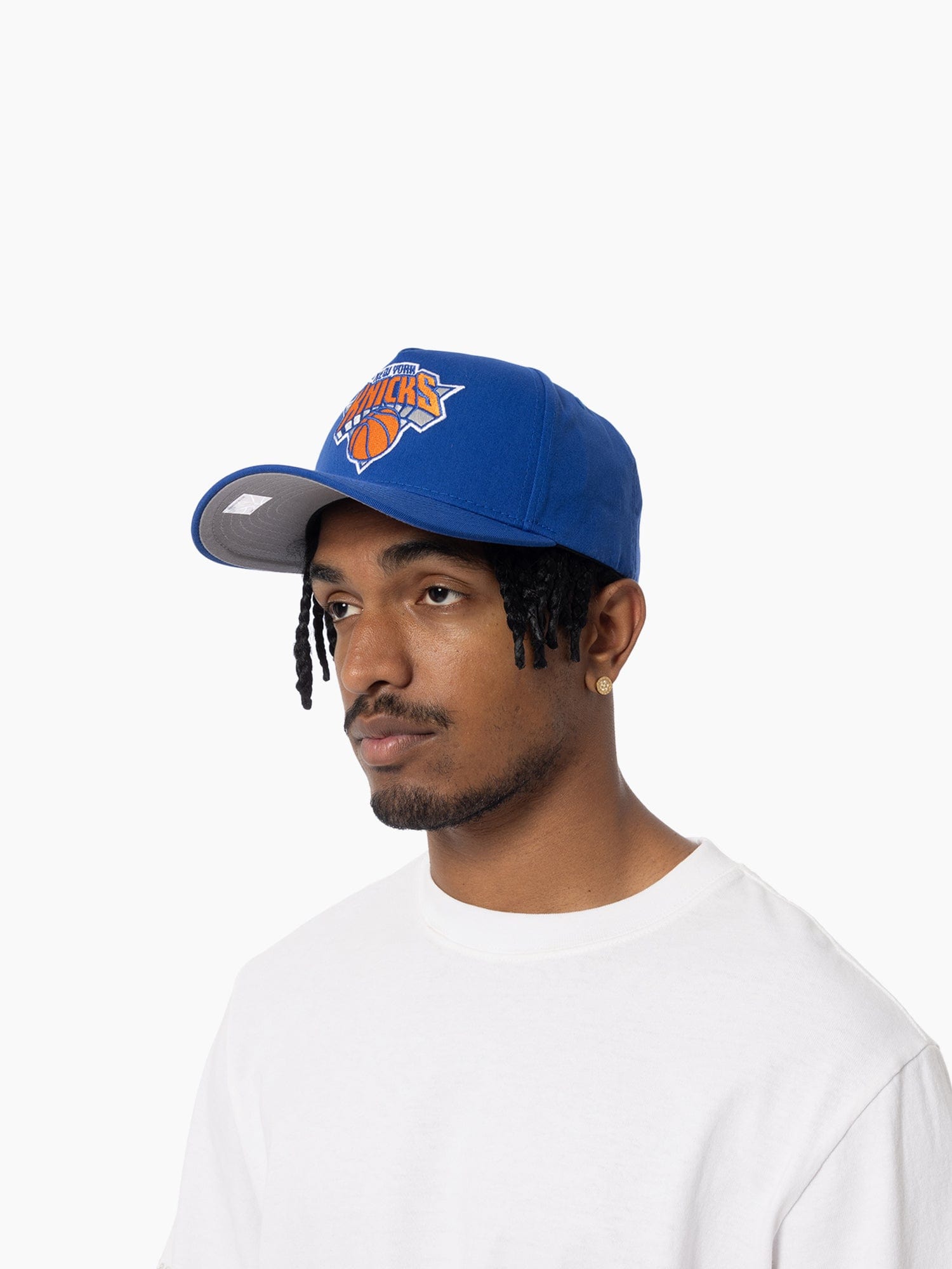 New York Knicks Mitchell & Ness NBA HWC Pro Pinch Snapback Hat - Blue