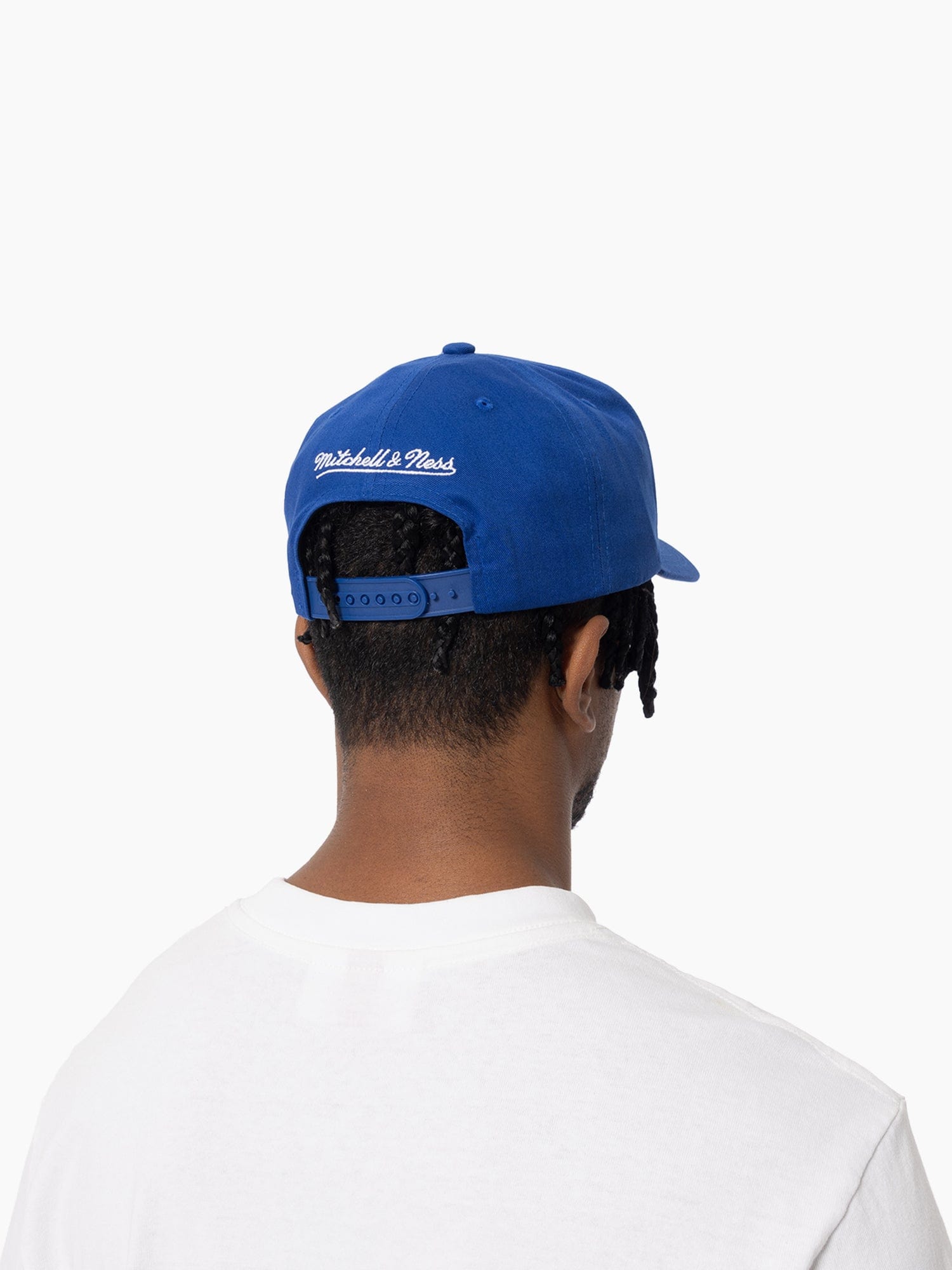 New York Knicks Mitchell & Ness NBA HWC Pro Pinch Snapback Hat - Blue