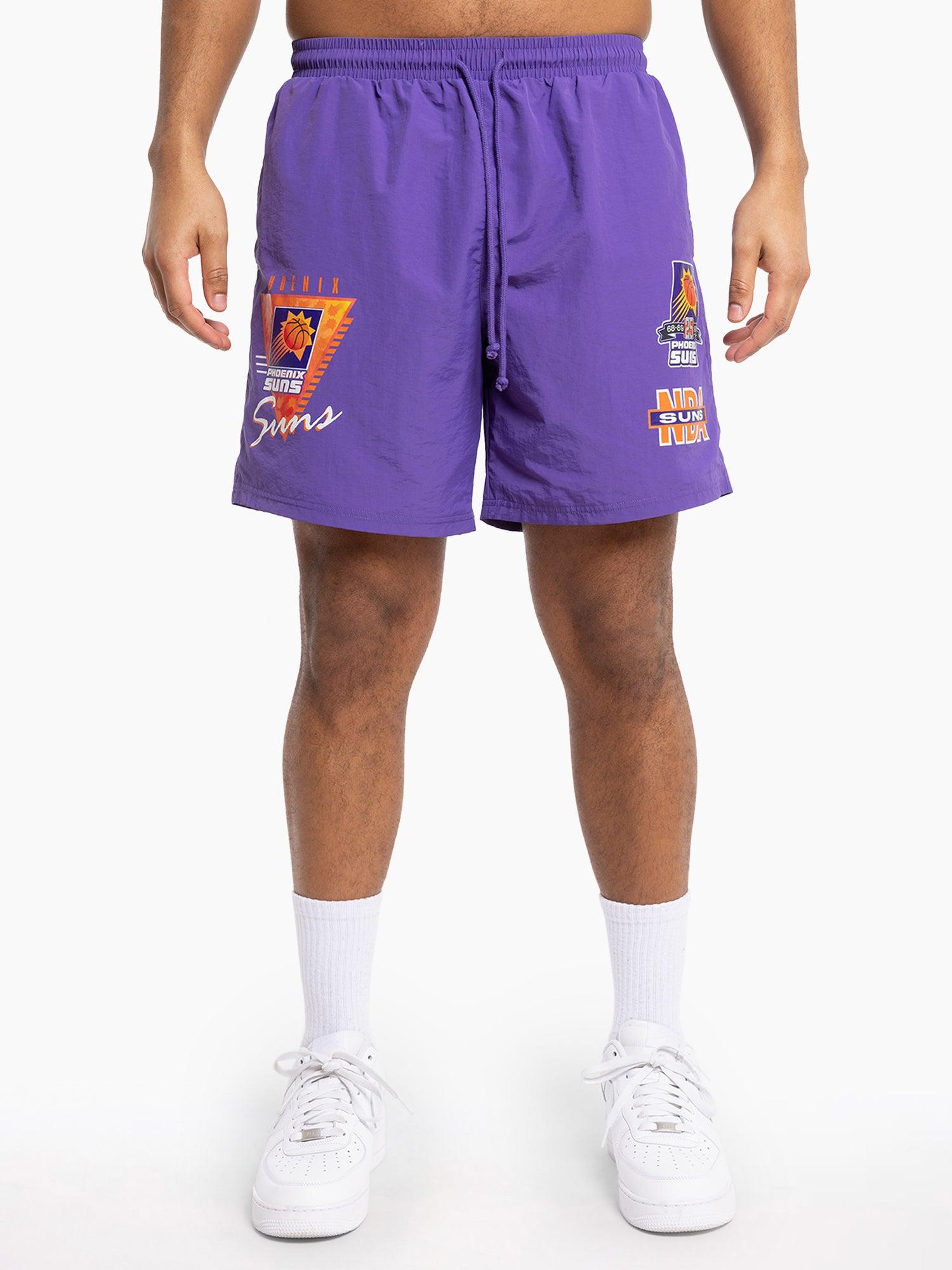Phoenix Suns Mitchell & Ness NBA Where You At Nylon Shorts - Purple