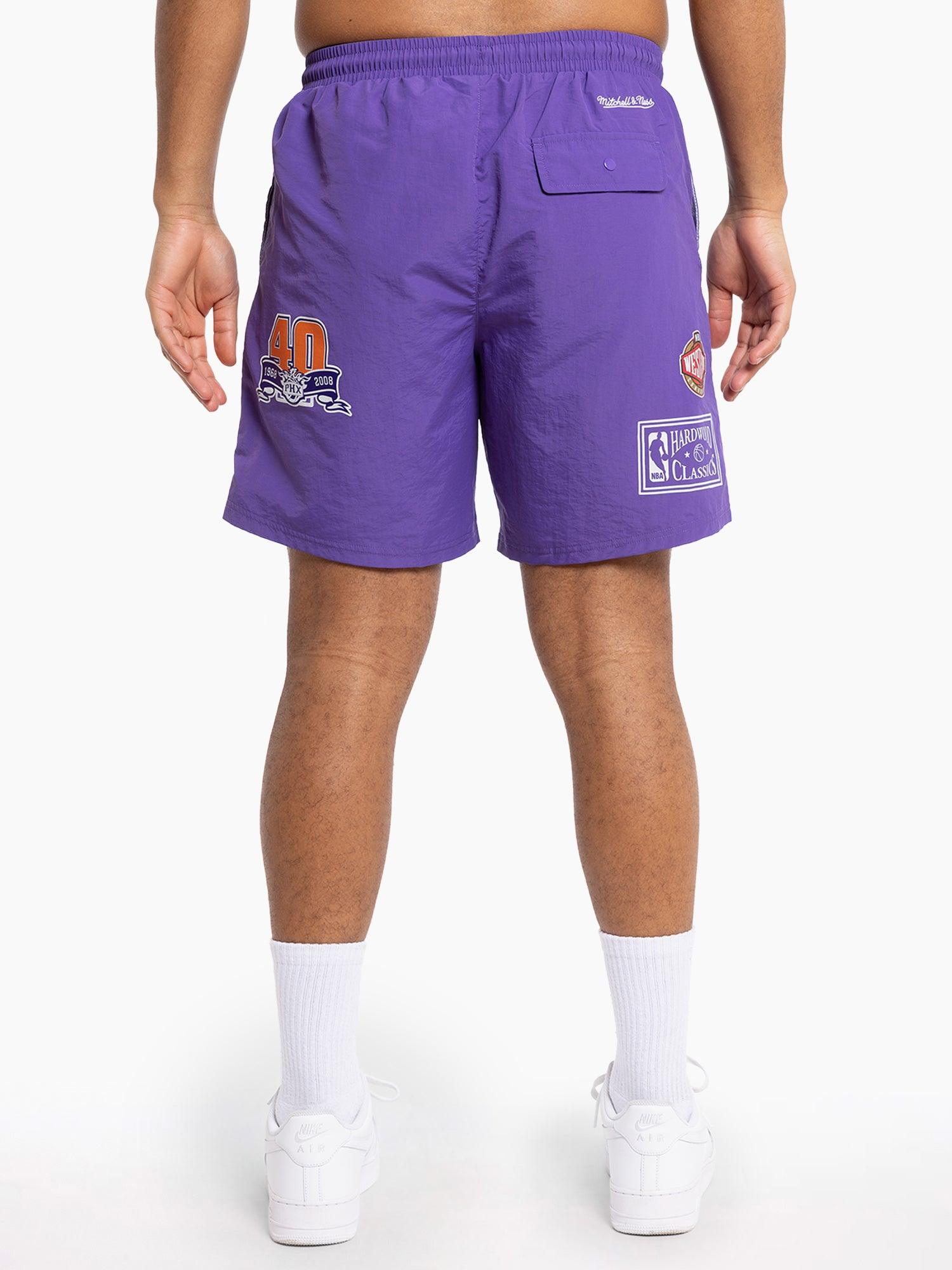 Phoenix Suns Mitchell & Ness NBA Where You At Nylon Shorts - Purple