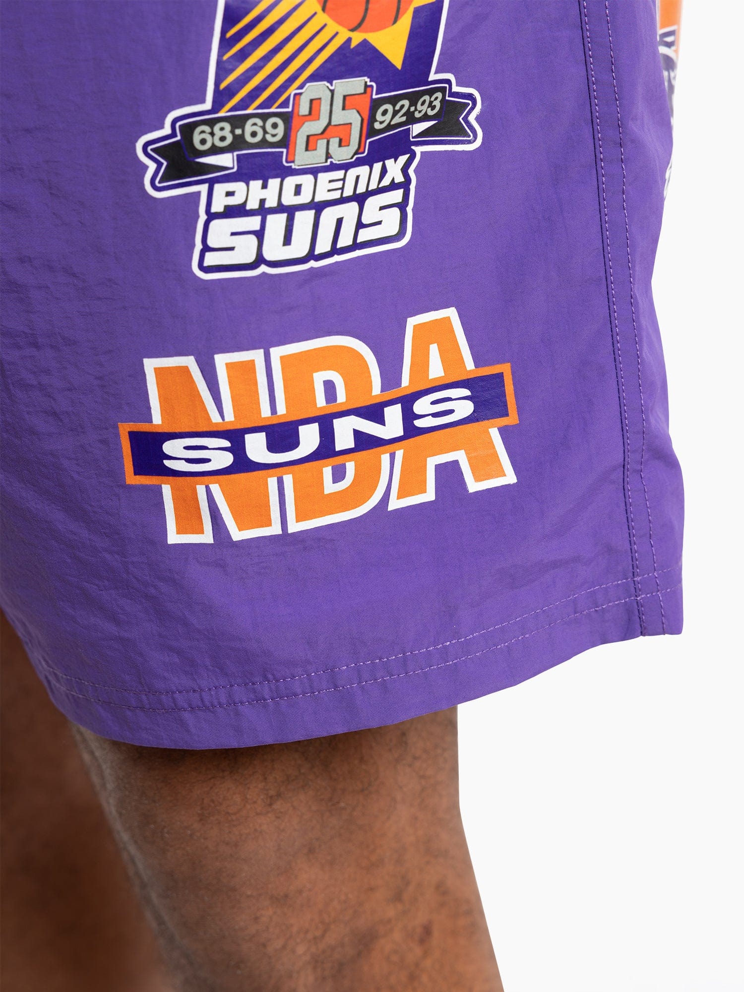 Phoenix Suns Mitchell & Ness NBA Where You At Nylon Shorts - Purple