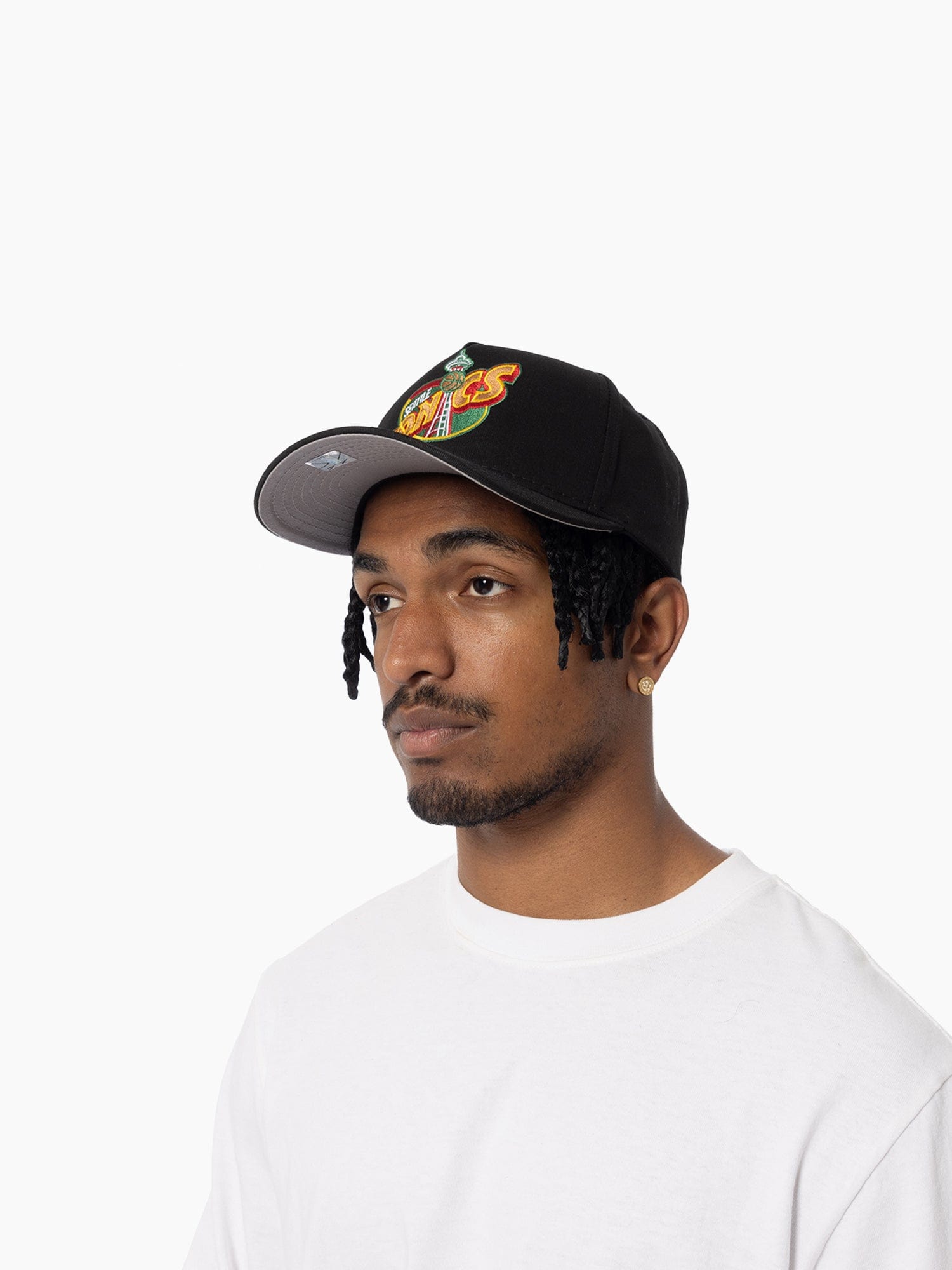 Seattle Supersonics Mitchell & Ness NBA HWC Pro Pinch Snapback Hat - Black