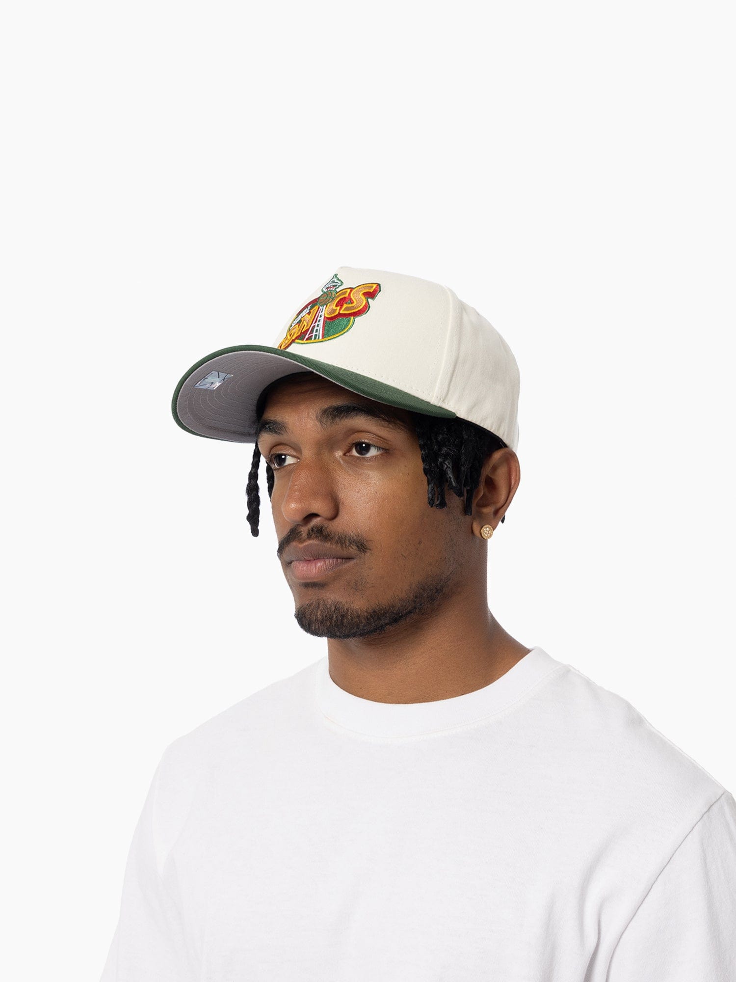 Seattle Supersonics Mitchell & Ness NBA HWC 2T Pro Pinch Snapback Hat - Cream