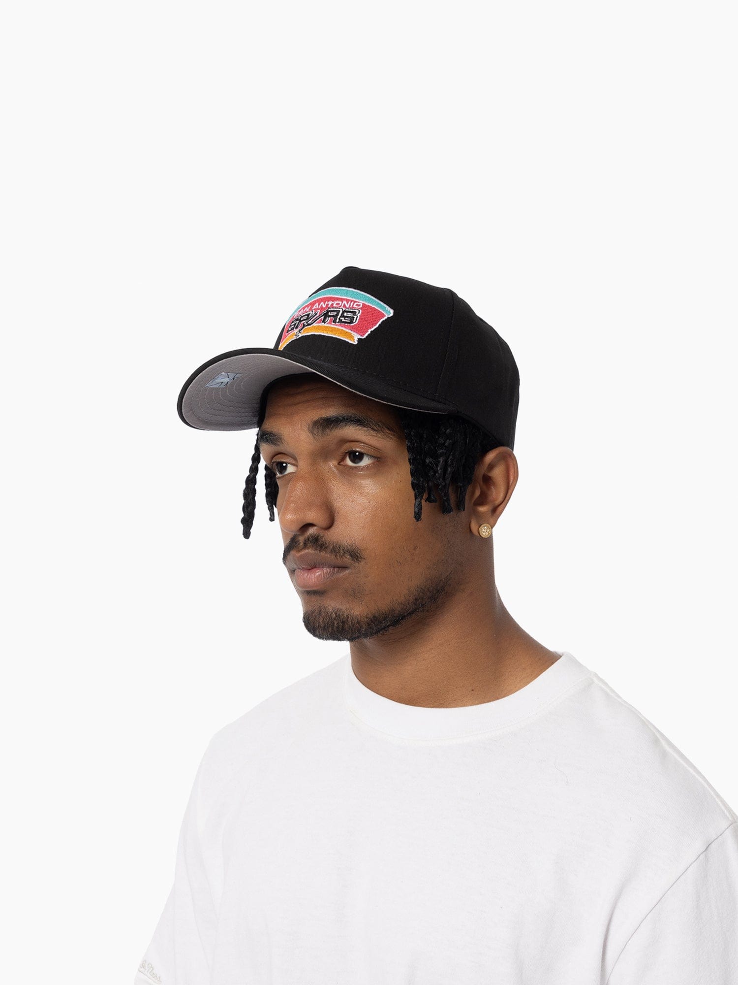San Antonio Spurs Mitchell & Ness NBA HWC Pro Pinch Snapback Hat - Black