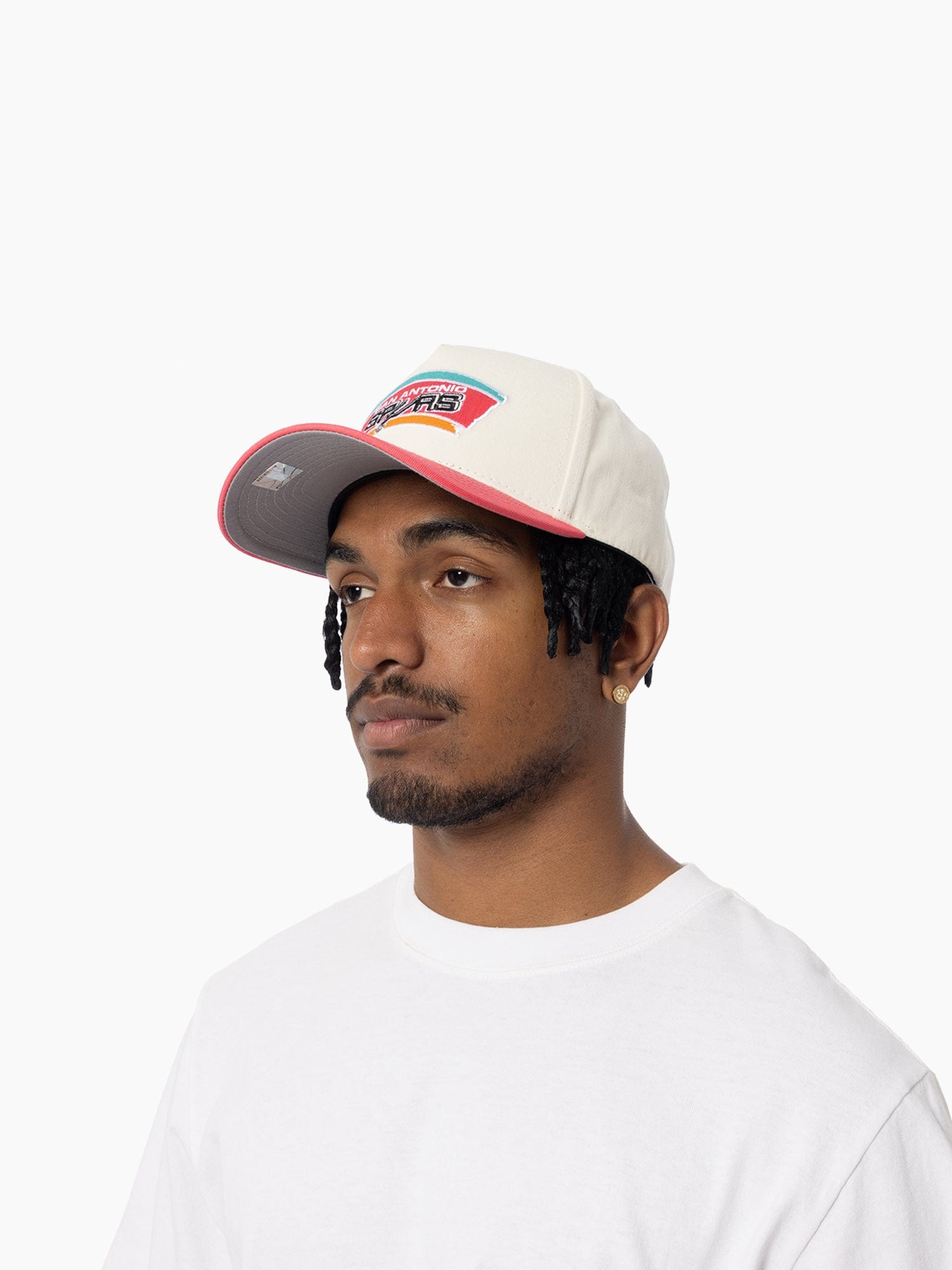 San Antonio Spurs Mitchell & Ness NBA HWC 2T Pro Pinch Snapback Hat - Cream
