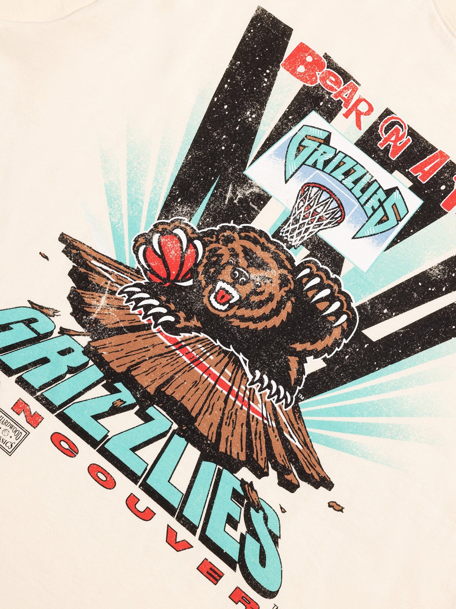 Memphis Grizzlies Mitchell & Ness NBA Bear On A Tear Vintage T-Shirt - Vintage White