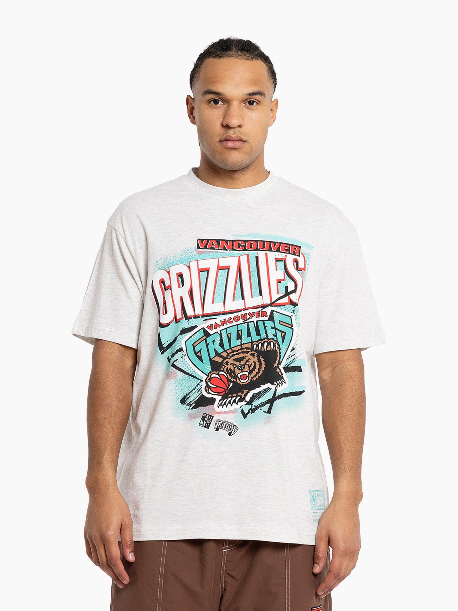 Memphis Grizzlies Mitchell & Ness NBA Abstract Vintage T-Shirt - Silver Marle