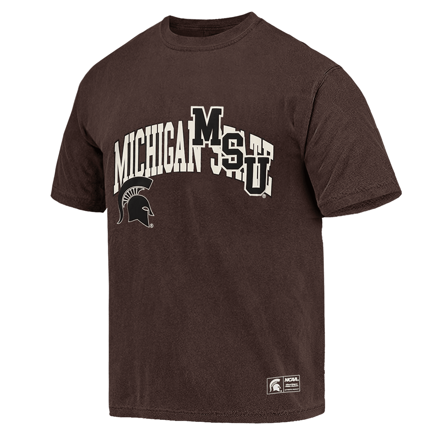 Michigan State Spartans NCAA Collage Vintage T-Shirt - Faded Brown