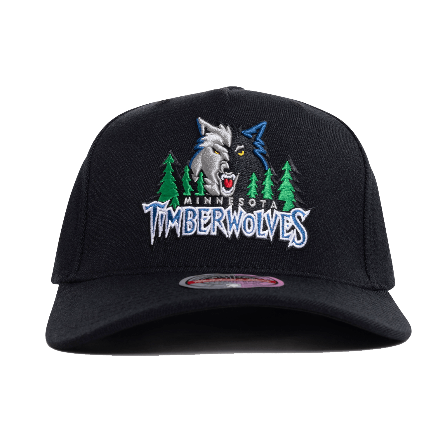 Minnesota Timberwolves Mitchell & Ness NBA HWC Classic Red Snapback Hat - Black