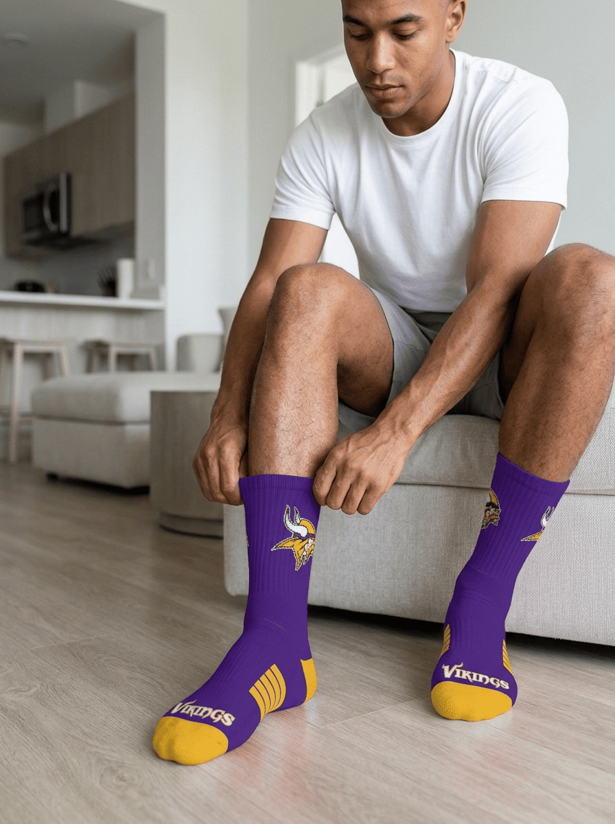 Minnesota Vikings Strideline NFL Team Premier Flex-Stretch Crew Socks - Purple