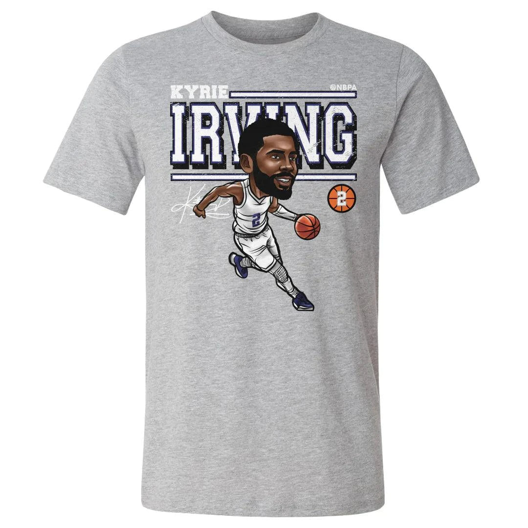 Kyrie Irving Dallas Mavericks 500 Level NBA Cartoon T-Shirt - Grey