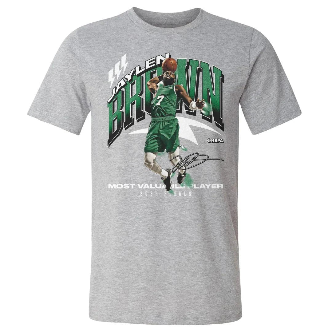 Jaylen Brown Boston Celtics 500 Level NBA Finals MVP T-Shirt - Grey