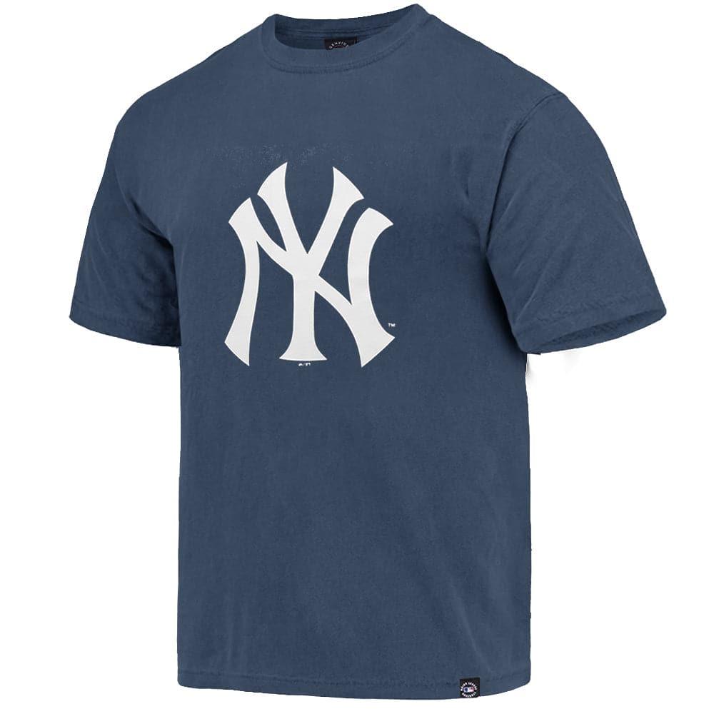 New York Yankees Majestic MLB Large Logo Vintage T-Shirt - French Navy