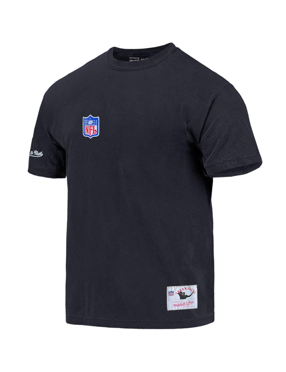 NFL Mitchell & Ness Throwback Logos Vintage T-Shirt - Faded Black