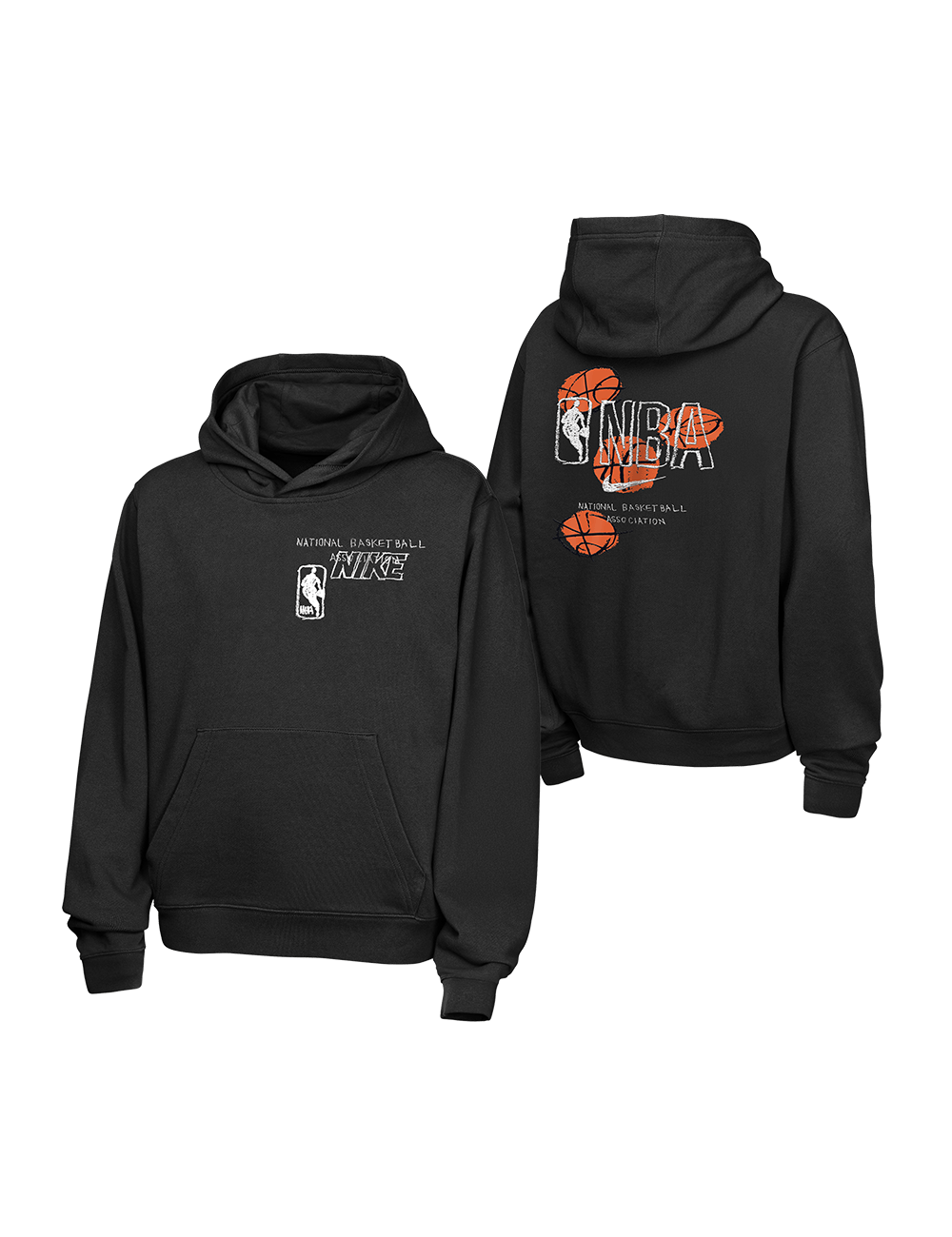 Youths NBA Logoman Nike NBA Prime Courtside Hoodie Jumper - Black