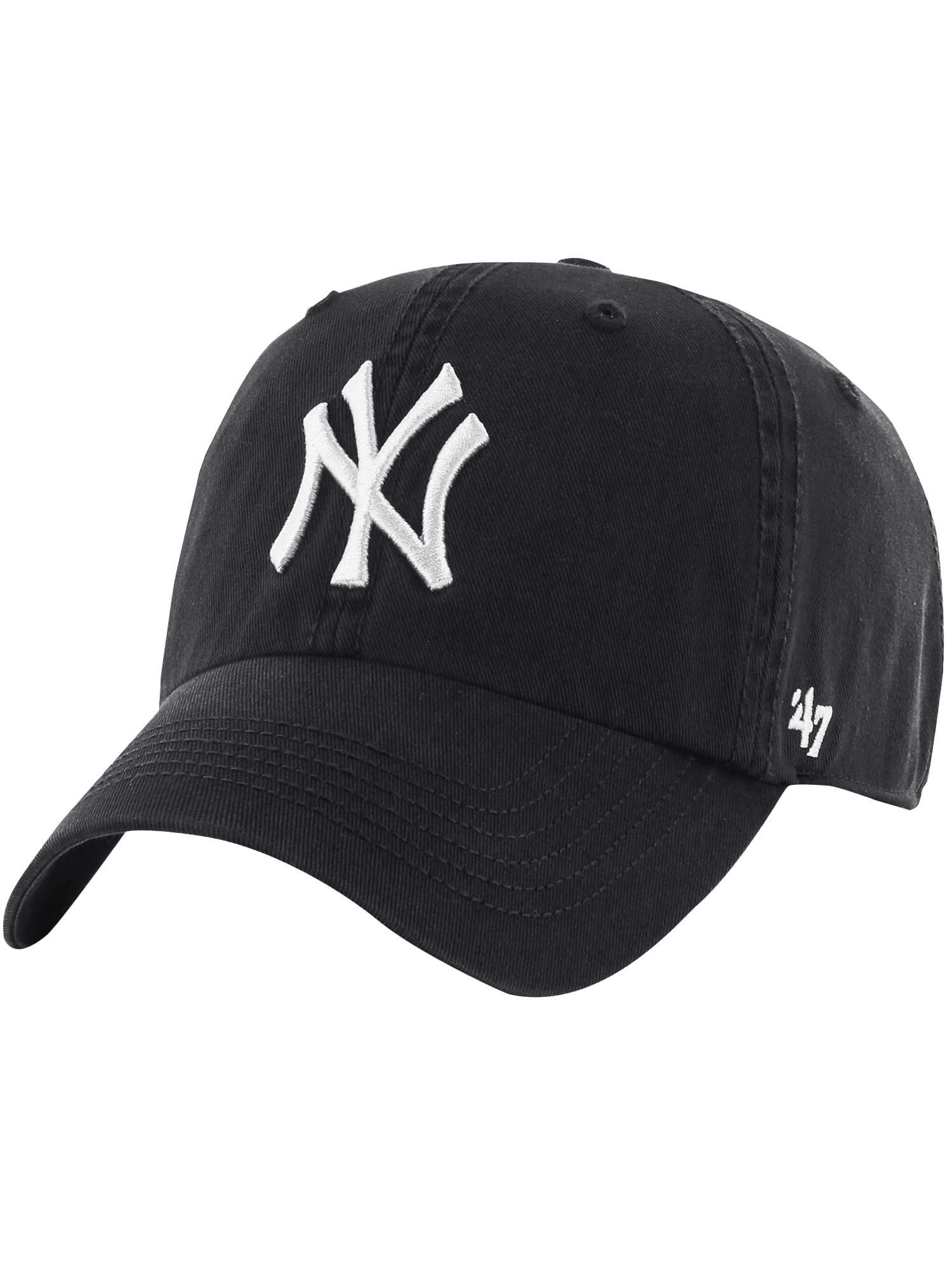New York Yankees '47 MLB Black White Clean Up Strapback Hat - Black