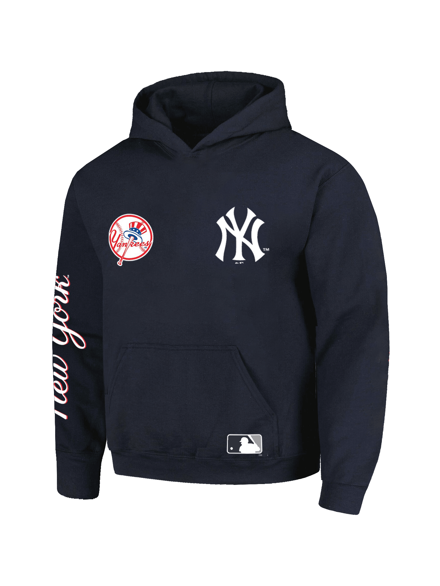 New York Yankees Majestic MLB City Crest Oversize Hoodie Jumper - Navy
