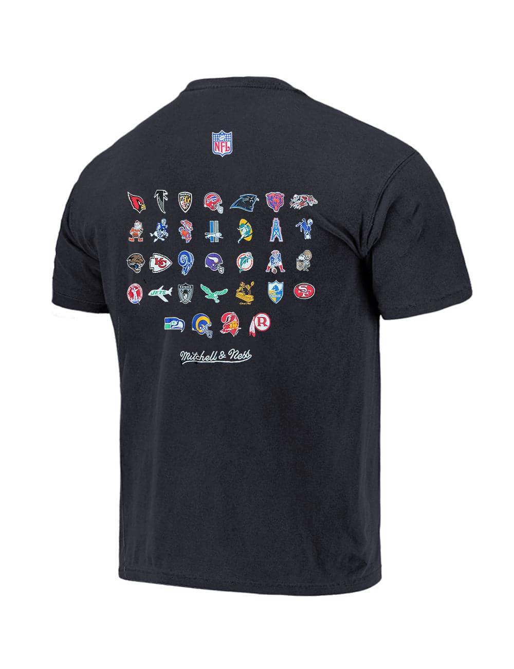 NFL Mitchell & Ness Throwback Logos Vintage T-Shirt - Faded Black