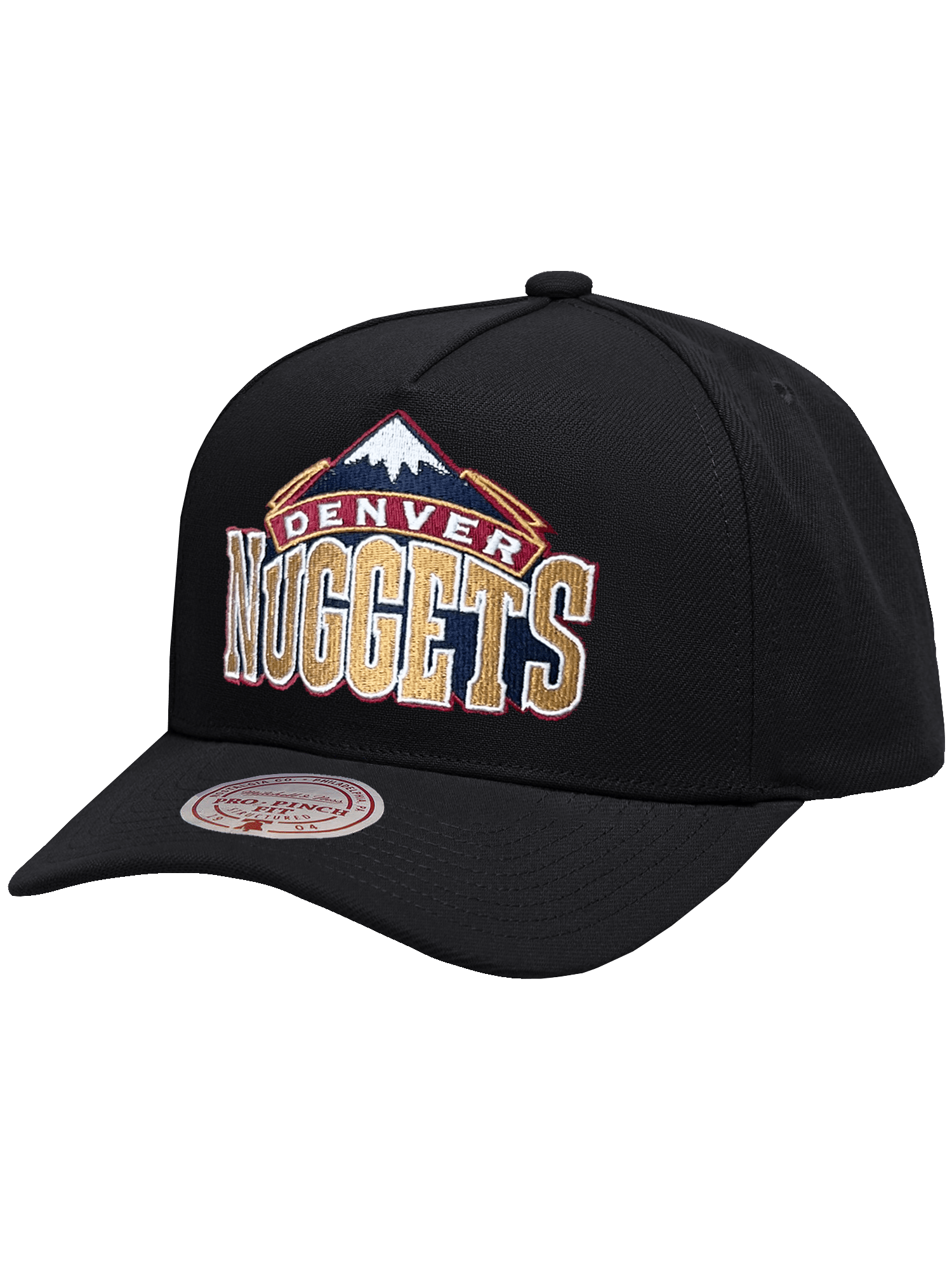 Denver Nuggets Mitchell & Ness NBA HWC Pro Pinch Snapback Hat - Black