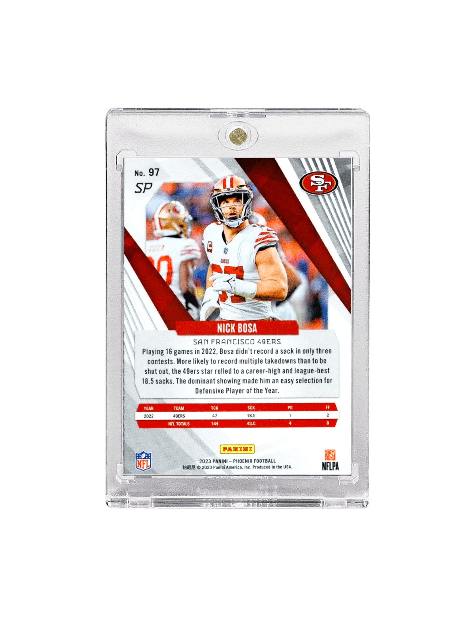 Nick Bosa San Francisco 49ers Panini 23 Phoenix Silver 97 Card