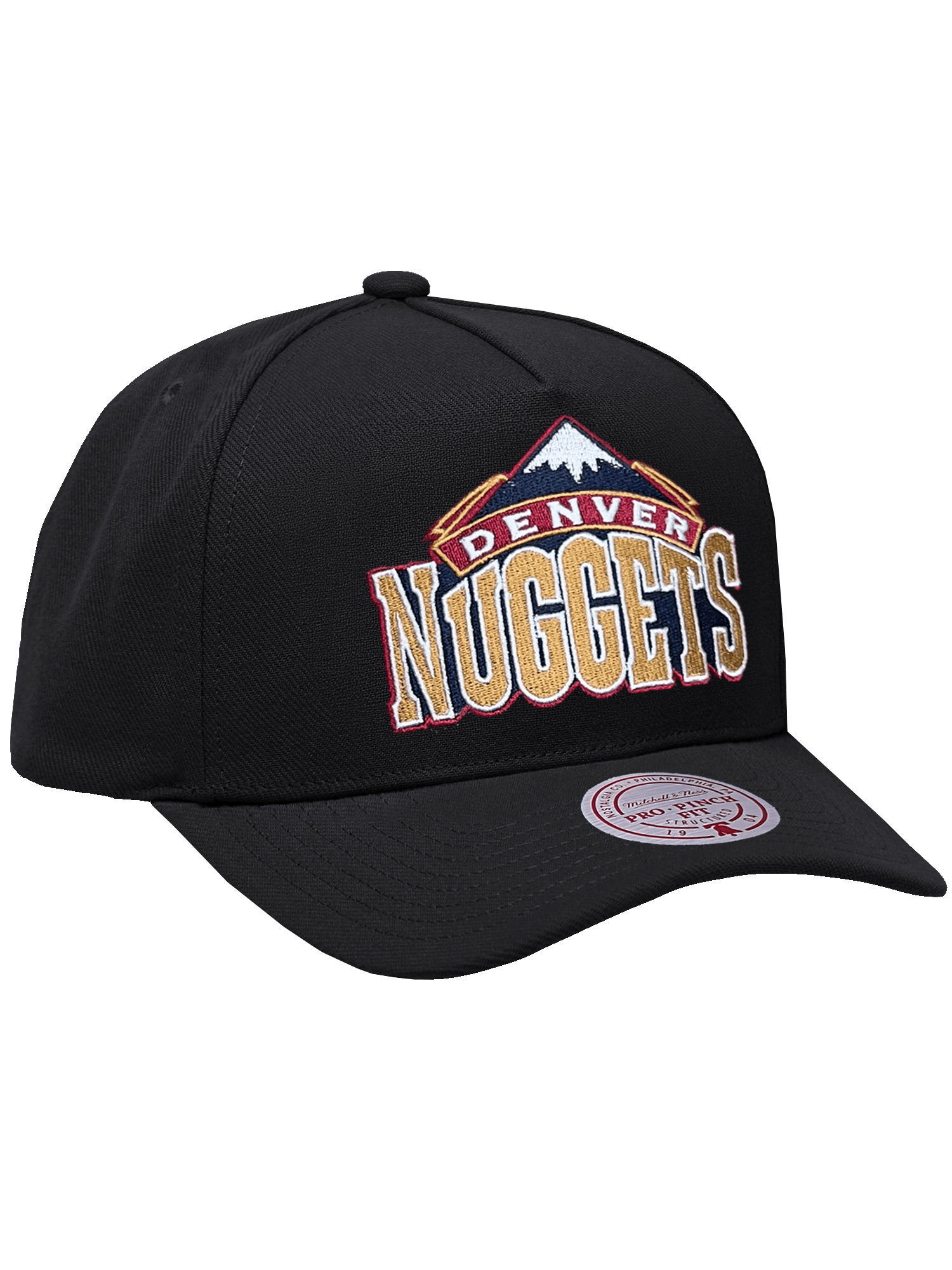 Denver Nuggets Mitchell & Ness NBA HWC Pro Pinch Snapback Hat - Black