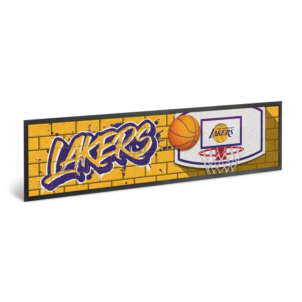 Los Angeles Lakers NBA Graffiti Bar Runner Mat