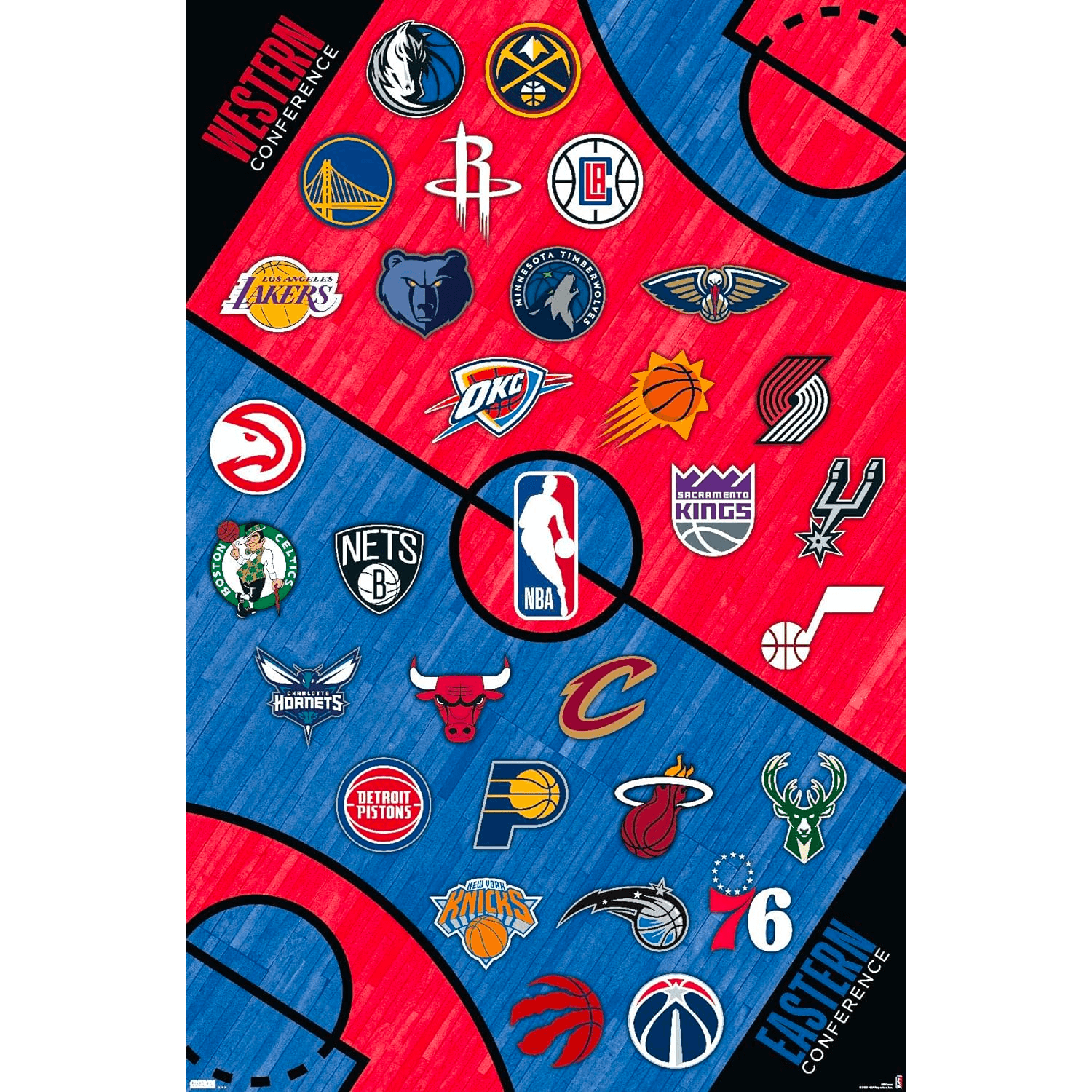 NBA Team Logos Trends NBA 61 x 91.5cm Court Poster