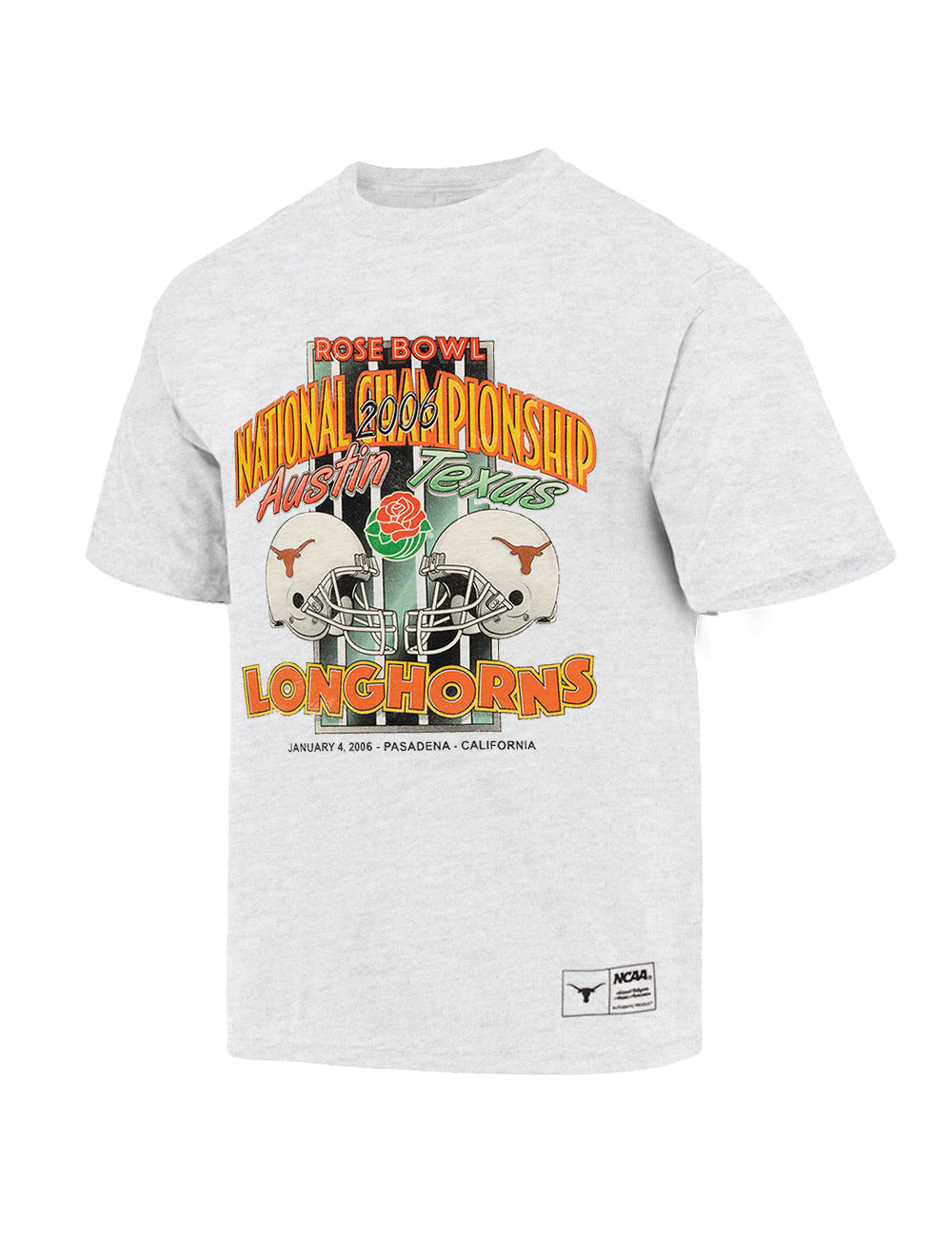 Texas Longhorns NCAA 06 Rose Bowl Vintage T-Shirt - White Marle