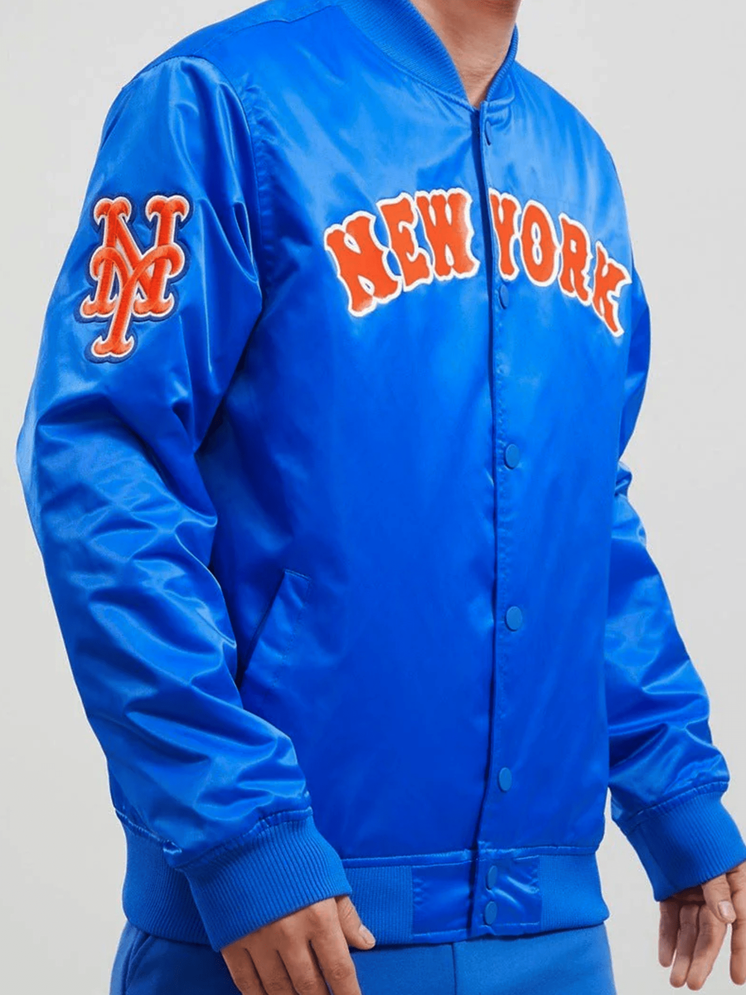 New York Mets Pro Standard MLB Team Classic Satin Button Jacket - Blue