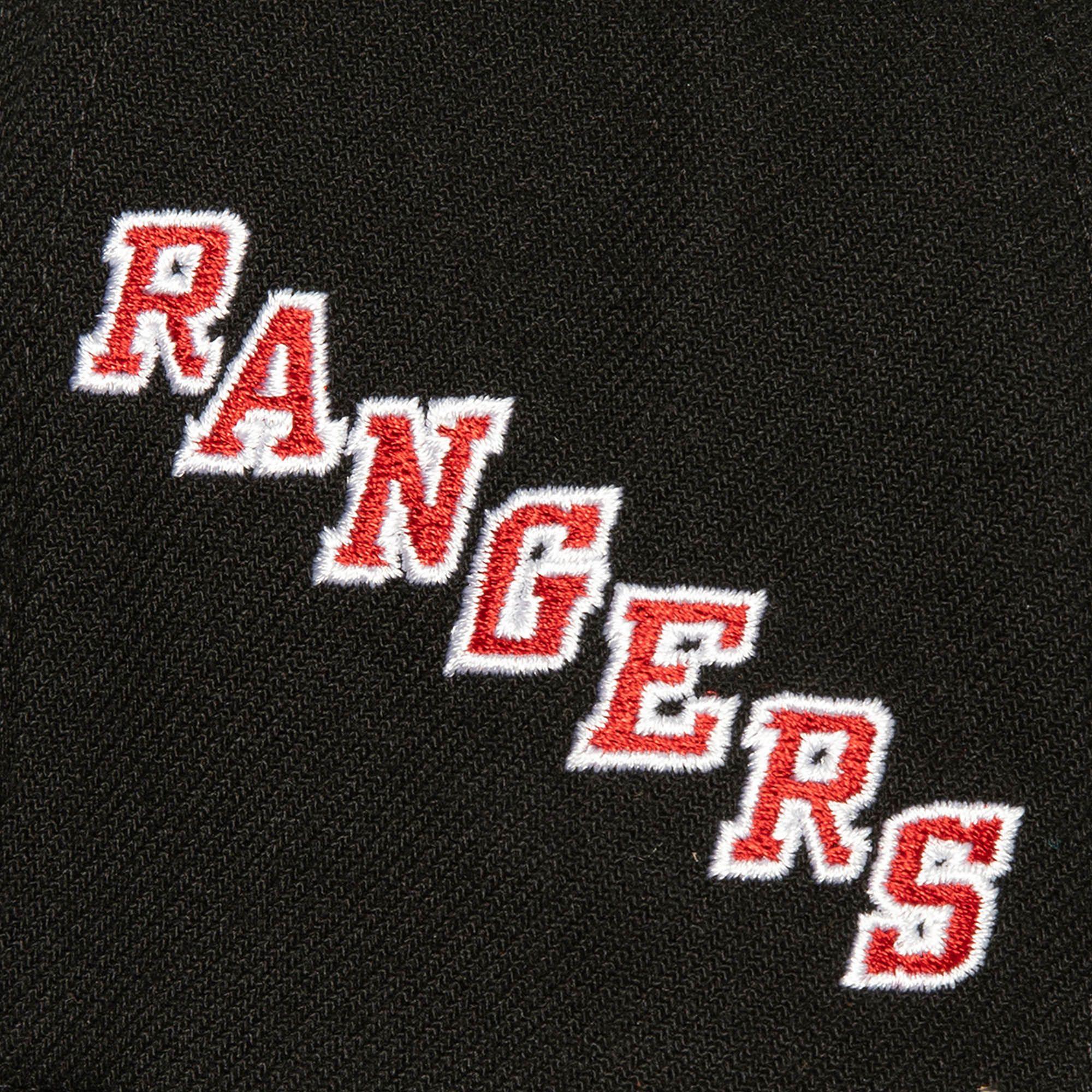 New York Rangers Mitchell & Ness NHL Icon Pro Crown Snapback Hat - Black