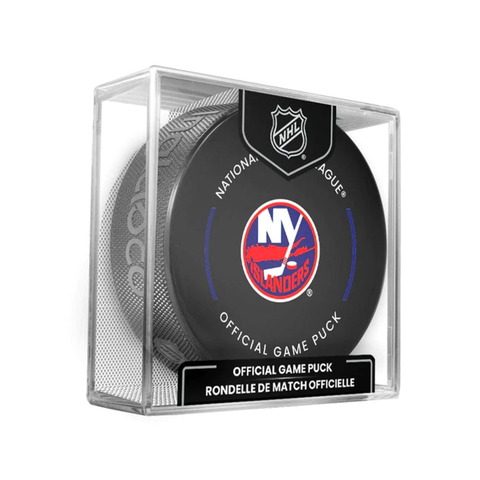 New York Islanders Inglasco NHL Official Team Hockey Puck In Cube