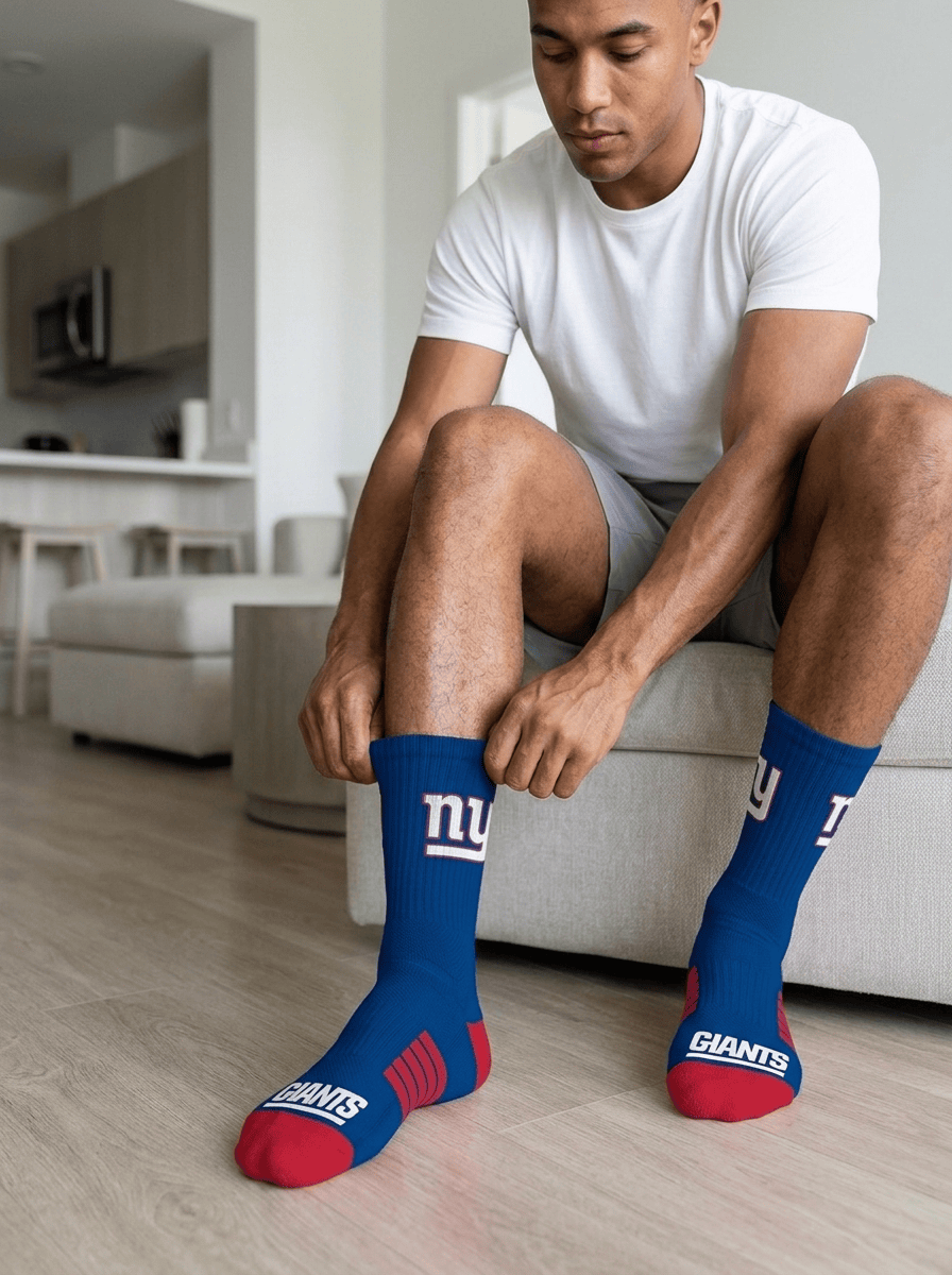 New York Giants Strideline NFL Team Premier Flex-Stretch Crew Socks - Blue