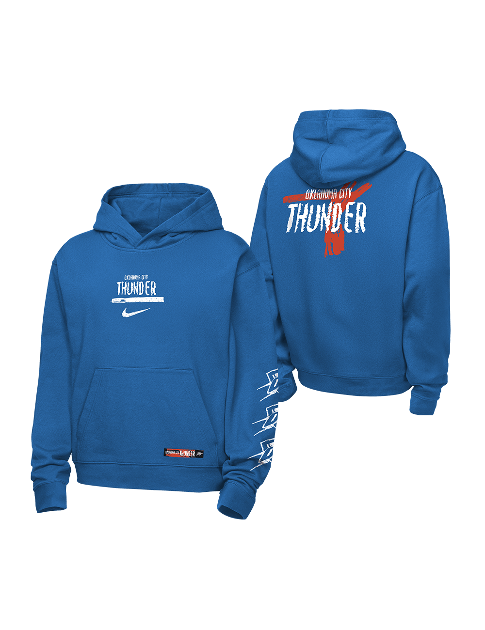 Youths Oklahoma City Thunder Nike NBA Prime Courtside Hoodie Jumper - Blue