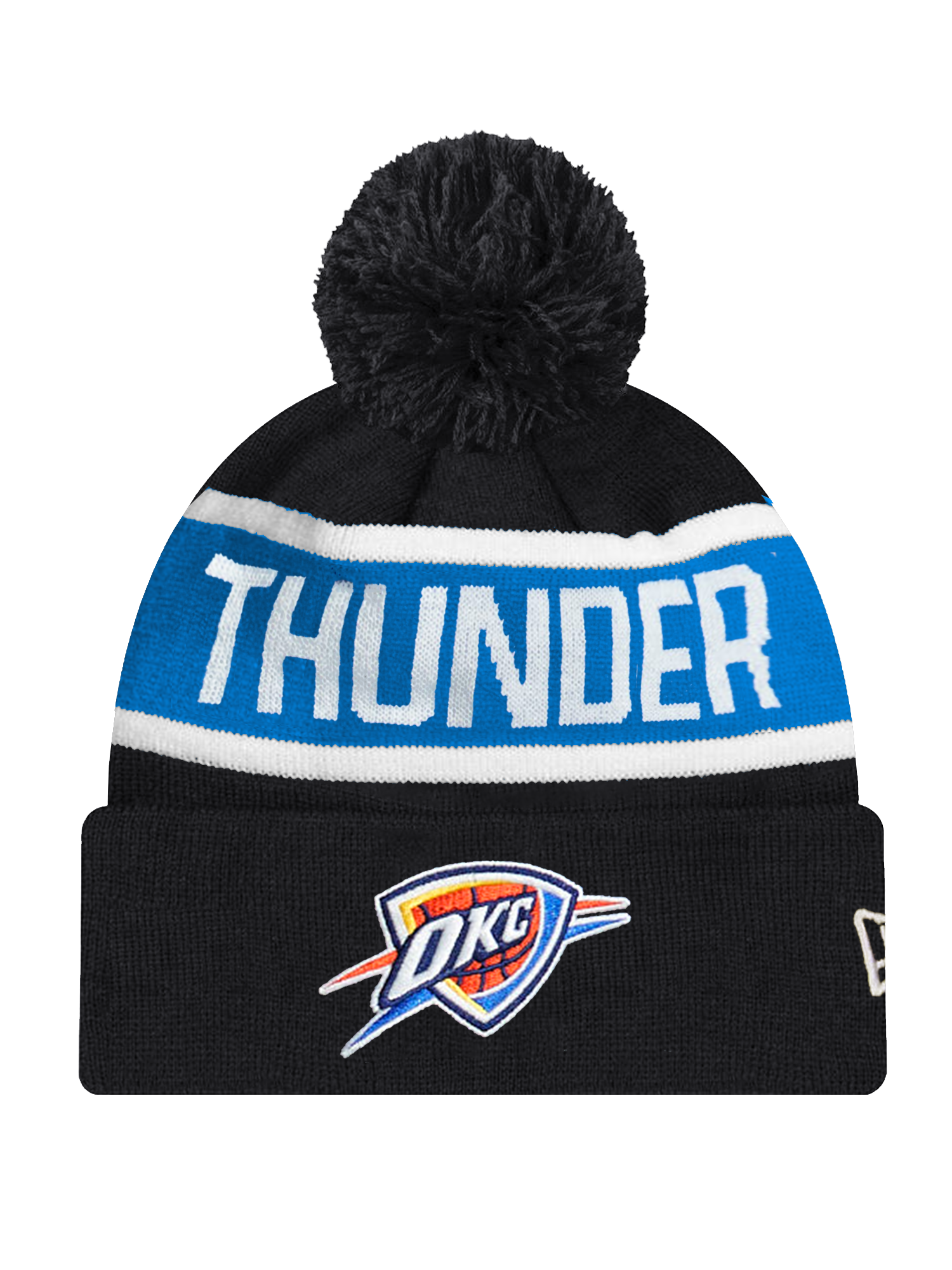 Oklahoma City Thunder New Era NBA Spell Out Knit Beanie - Black