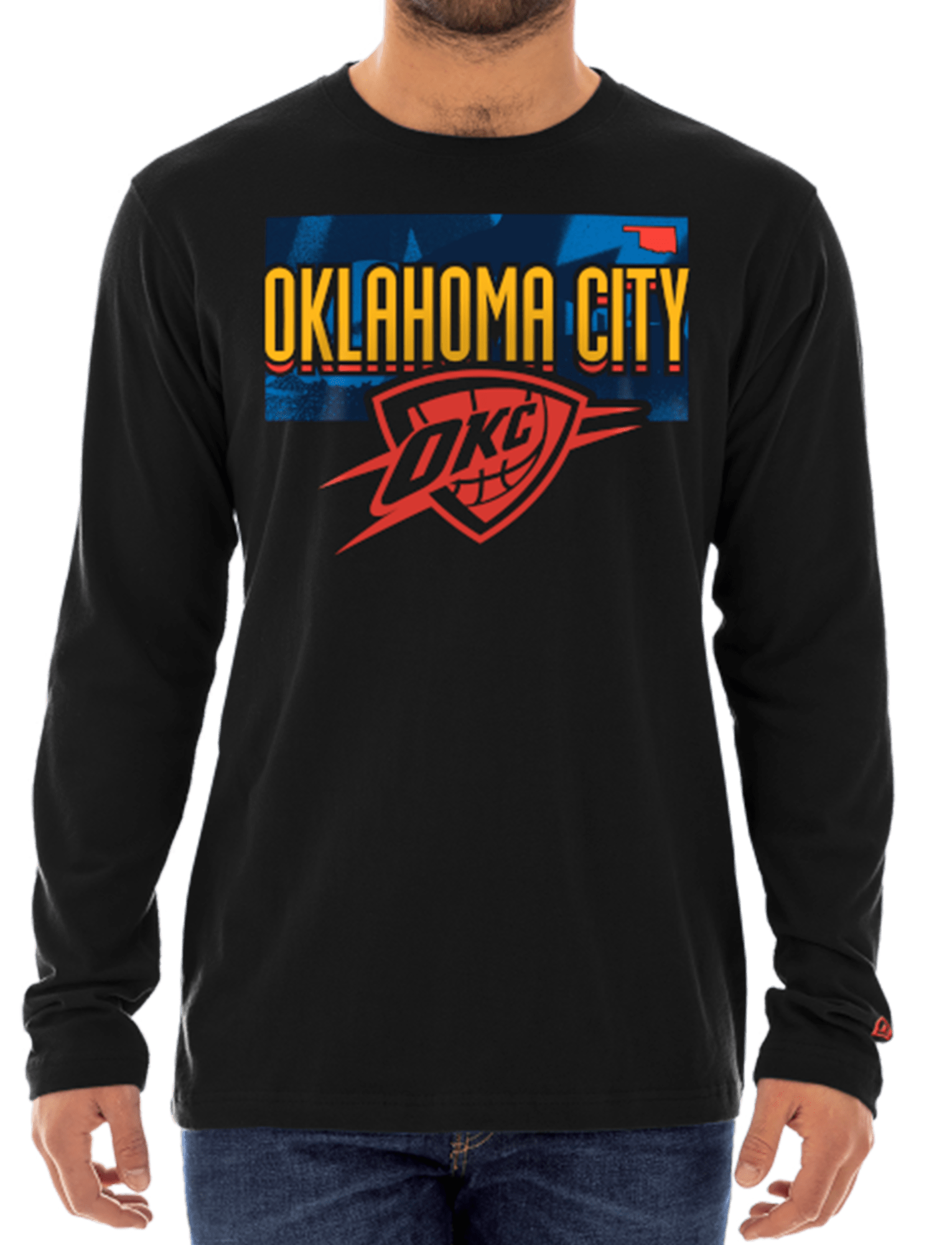 Oklahoma City Thunder New Era NBA 24-25 City Edition Long Sleeve T-Shirt - Black