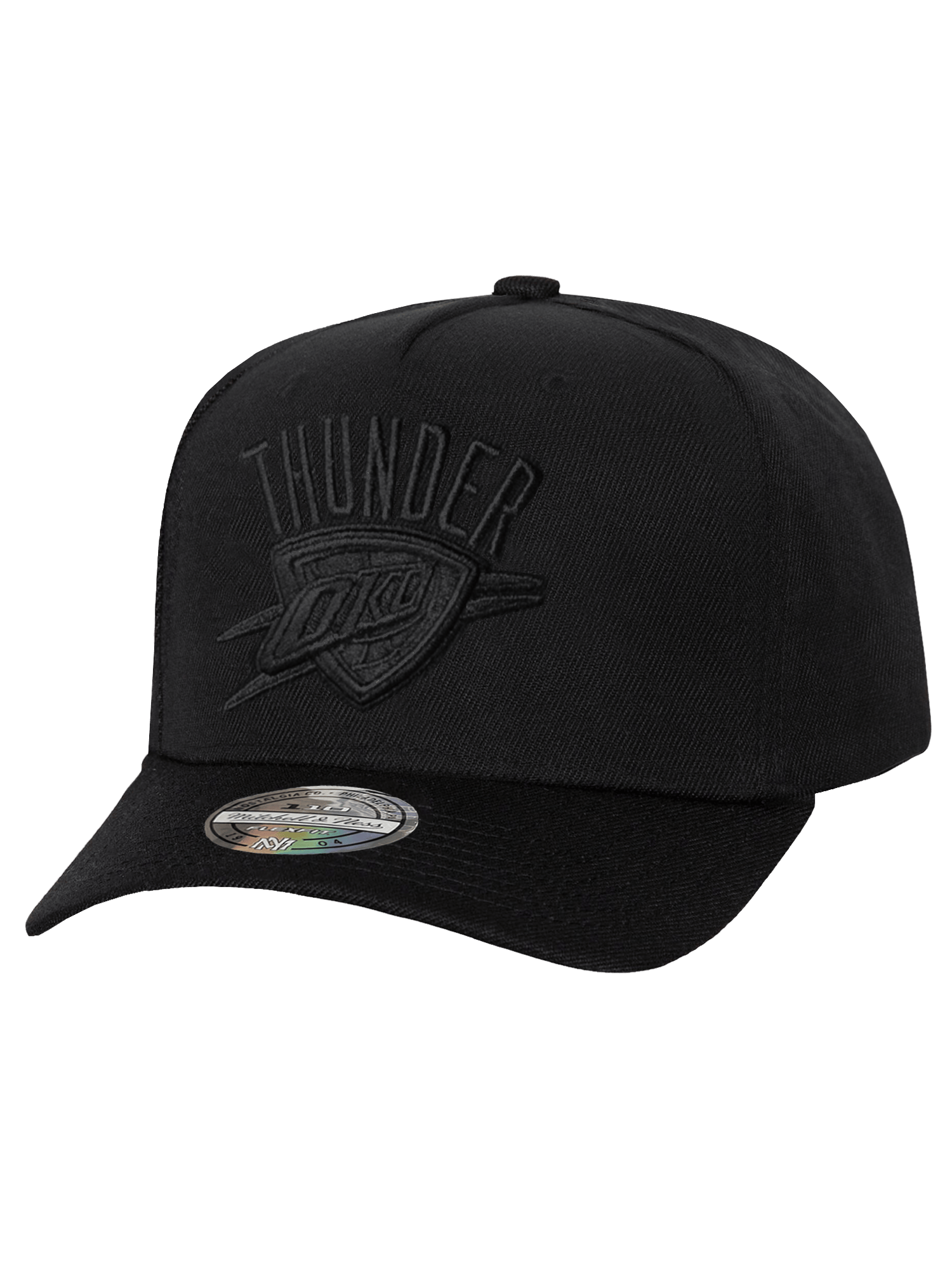 Oklahoma City Thunder Mitchell & Ness NBA Black On Black 110 Flex Snapback Hat