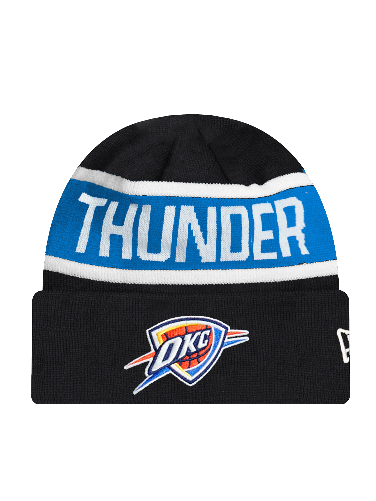 Oklahoma City Thunder New Era NBA Spell Out Pomless Knit Beanie - Black