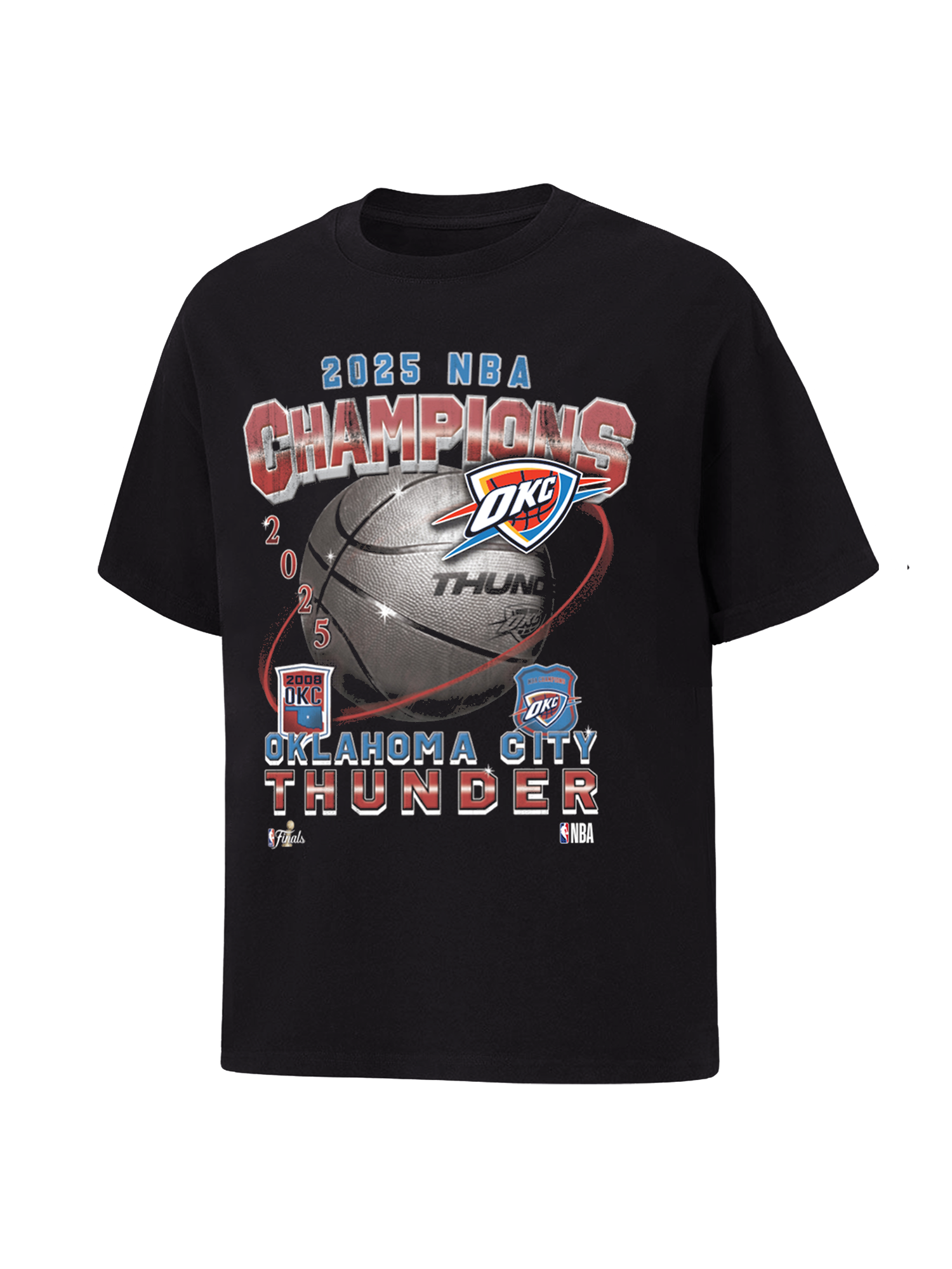 Oklahoma City Thunder NBA Essentials 2025 Champs Heavyweight T-Shirt - Black