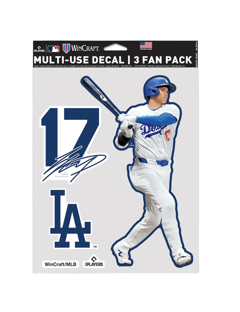 Shohei Ohtani Los Angeles Dodgers Wincraft MLB 3 Piece 5” x 7” Decal Set