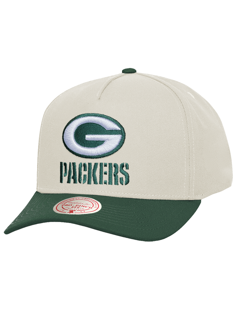 Green Bay Packers Mitchell & Ness NFL Throwback Pro Pinch Snapback Hat - Chrome